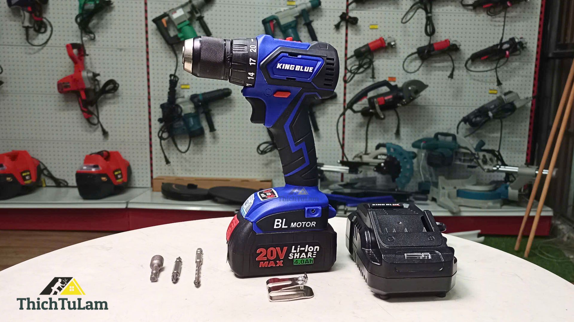 Máy khoan pin 20V 50Nm (bộ 1 pin 1 sạc) Kingblue KB20QB1 (Chân pin Bosch)