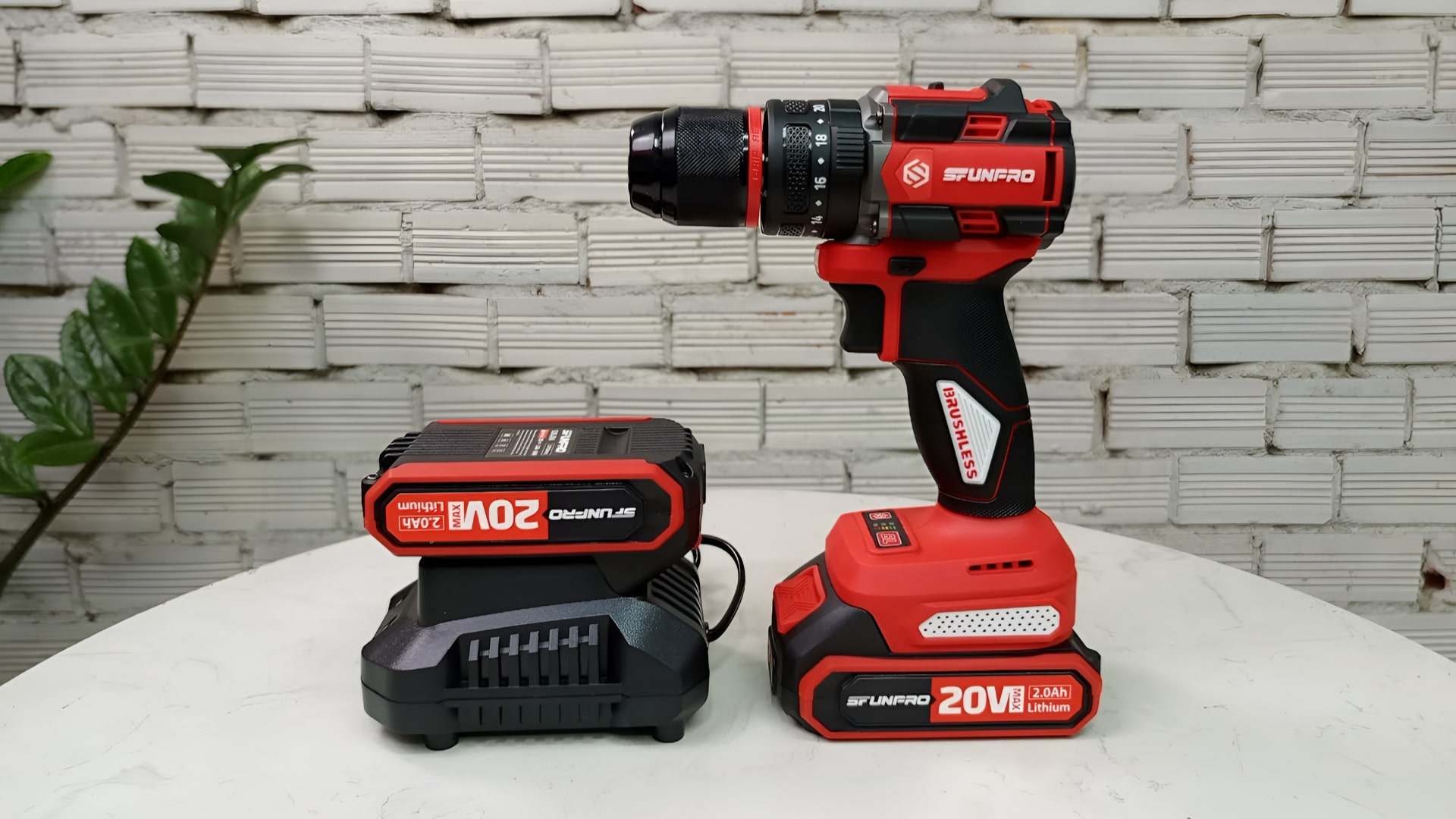 Máy khoan Pin 20V động lực 13mm (2 pin + 1 sạc) Sfunpro S20BL6813R.2