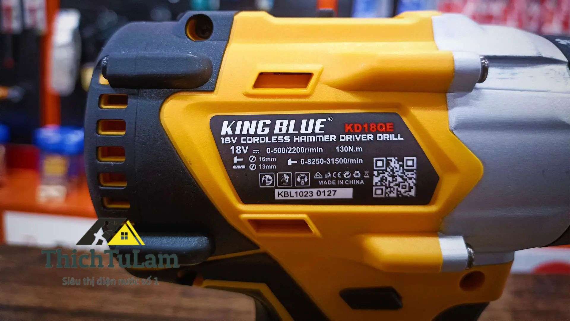 MÁY KHOAN PIN CÓ BÚA 18V KINGBLUE KD18QE CHUYÊN RÚT LÕI(CHÂN PIN DEWALT)