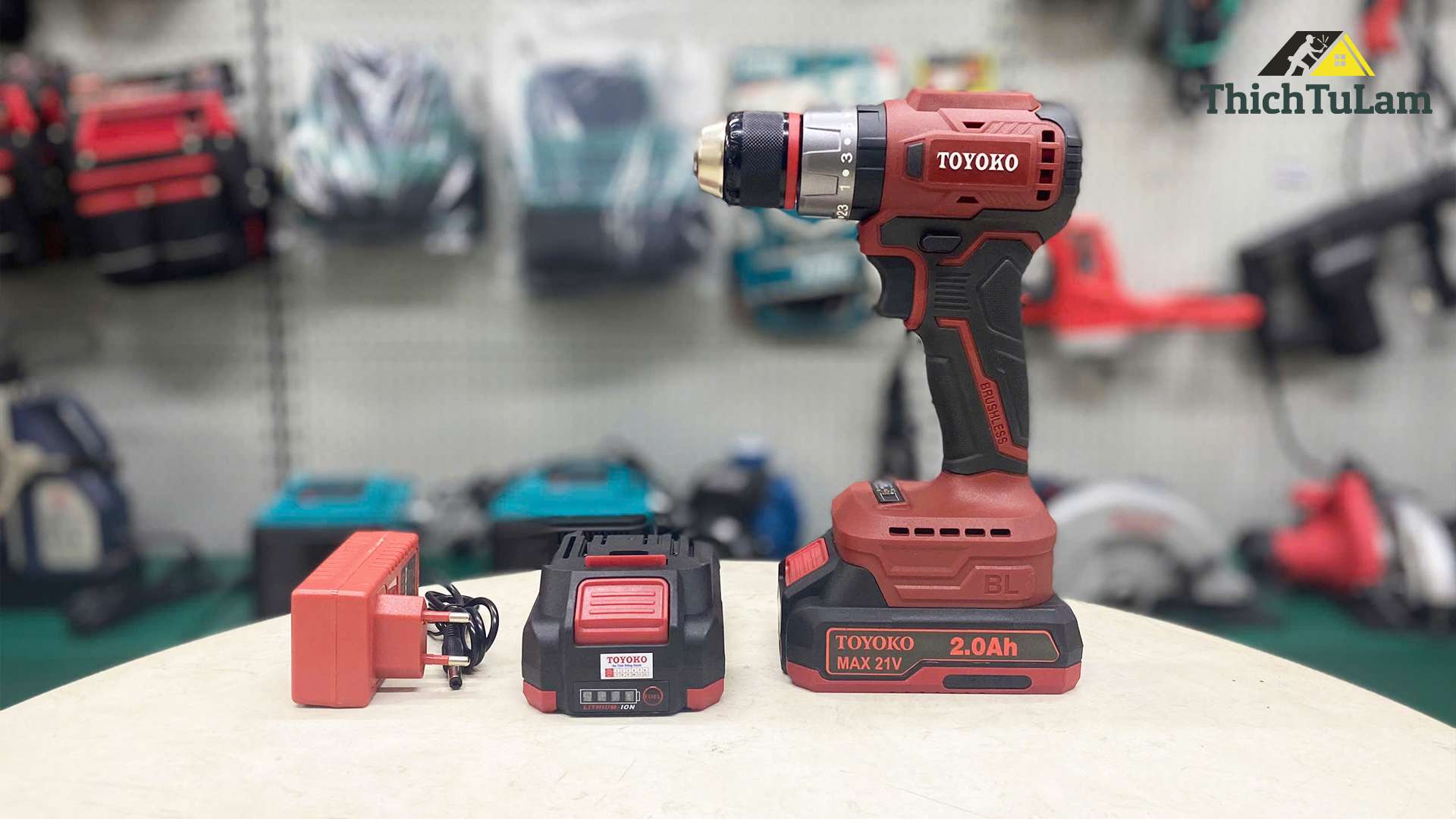 Máy khoan pin M21V 58Nm Toyoko T0121F (2 pin + 1 sạc)