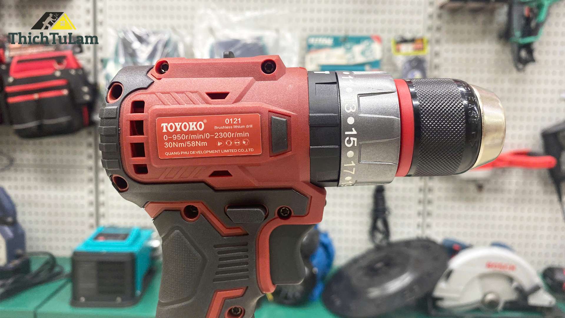 Máy khoan pin M21V 58Nm Toyoko T0121F (2 pin + 1 sạc)