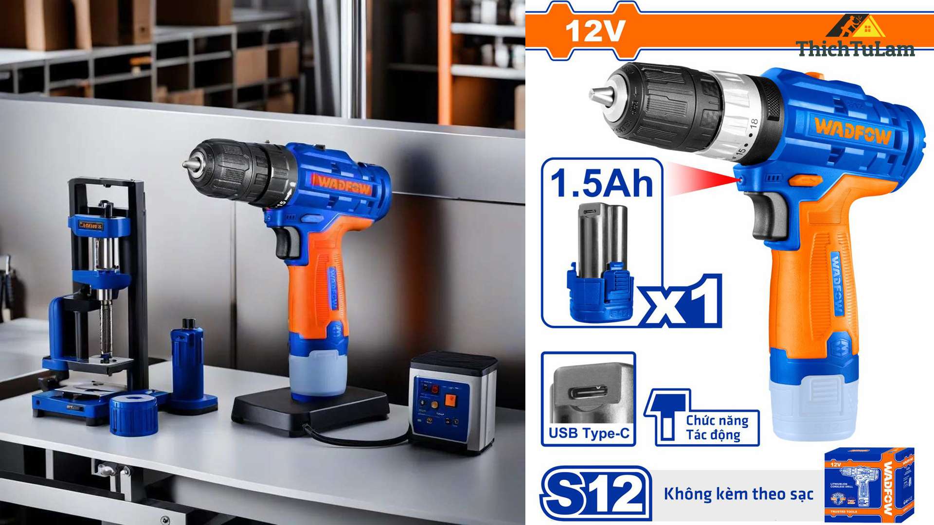 Máy khoan pin Wadfow