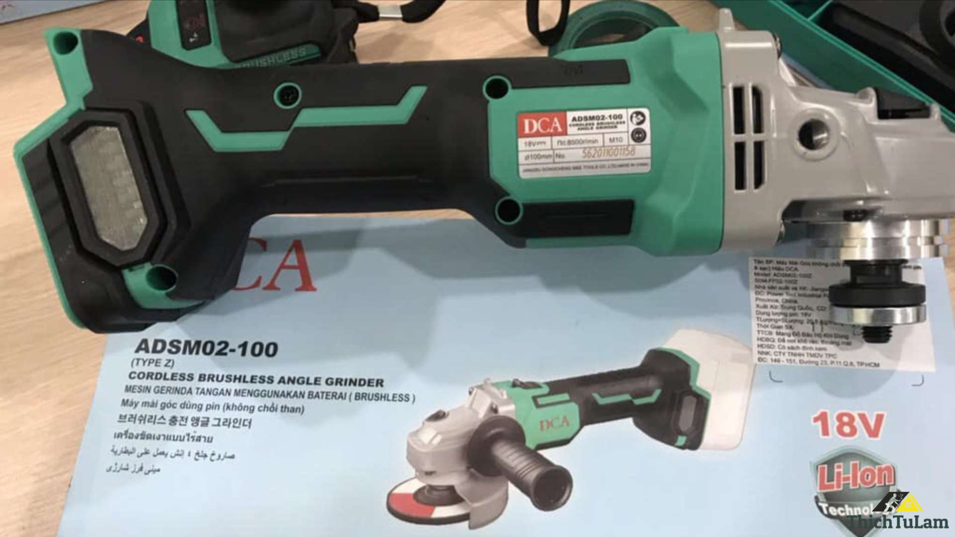 Thân máy mài góc dùng pin 18V DCA ADSM02-100Z