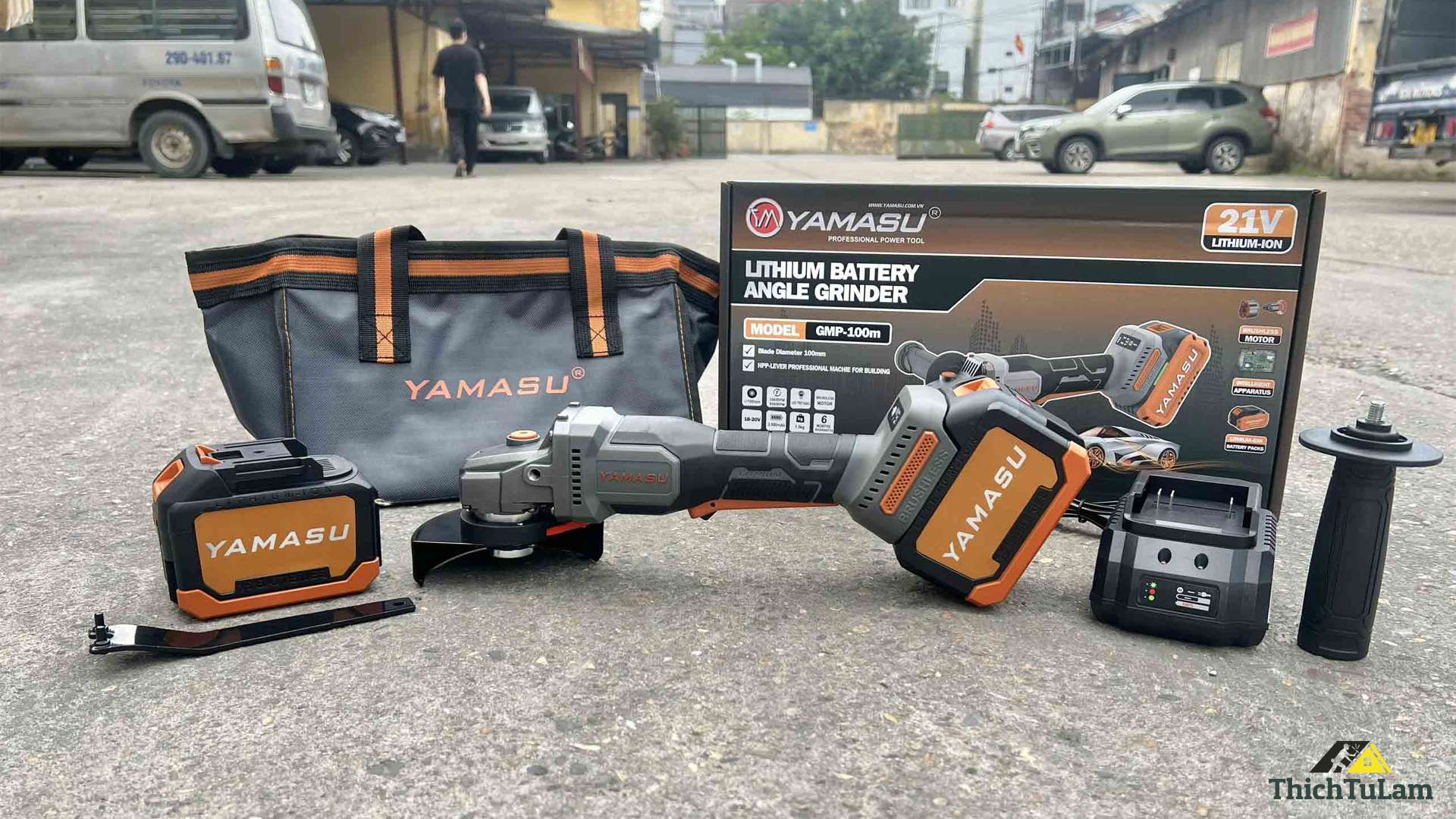 Máy mài góc pin chống kẹt đĩa Yamasu GMP-100M (2pin 4.5Ah + 1 sạc)