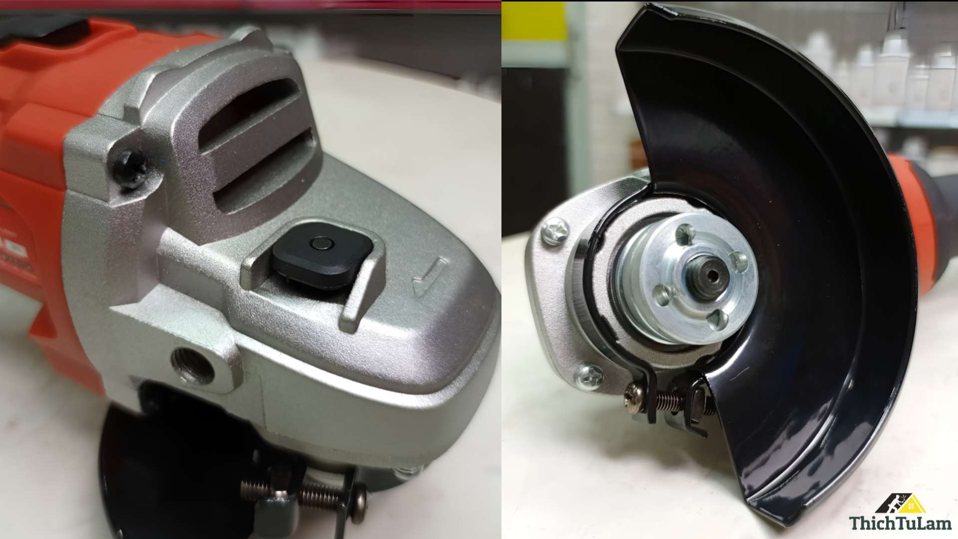 Đầu nhôm và vòng bảo vệ lưỡi máy mài góc pin Amaxtools