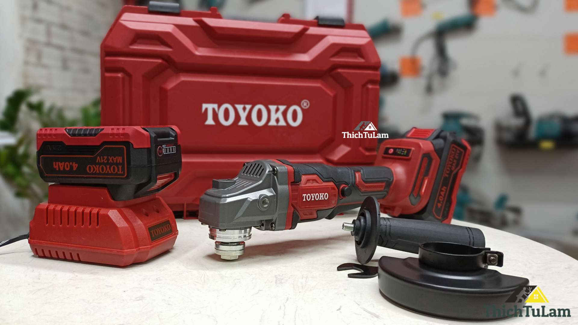 Máy mài pin 21V công tắc bóp Toyoko T04850F