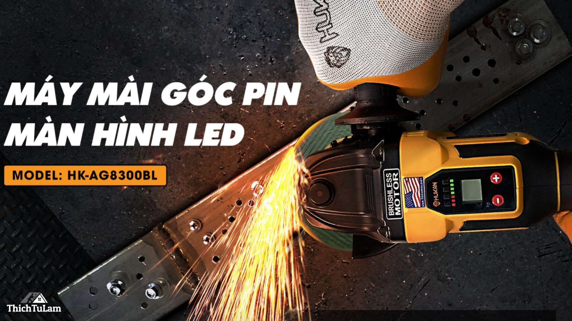 Máy Mài Góc Pin Hukan HK-AG8300BL sử dụng màn hình LED