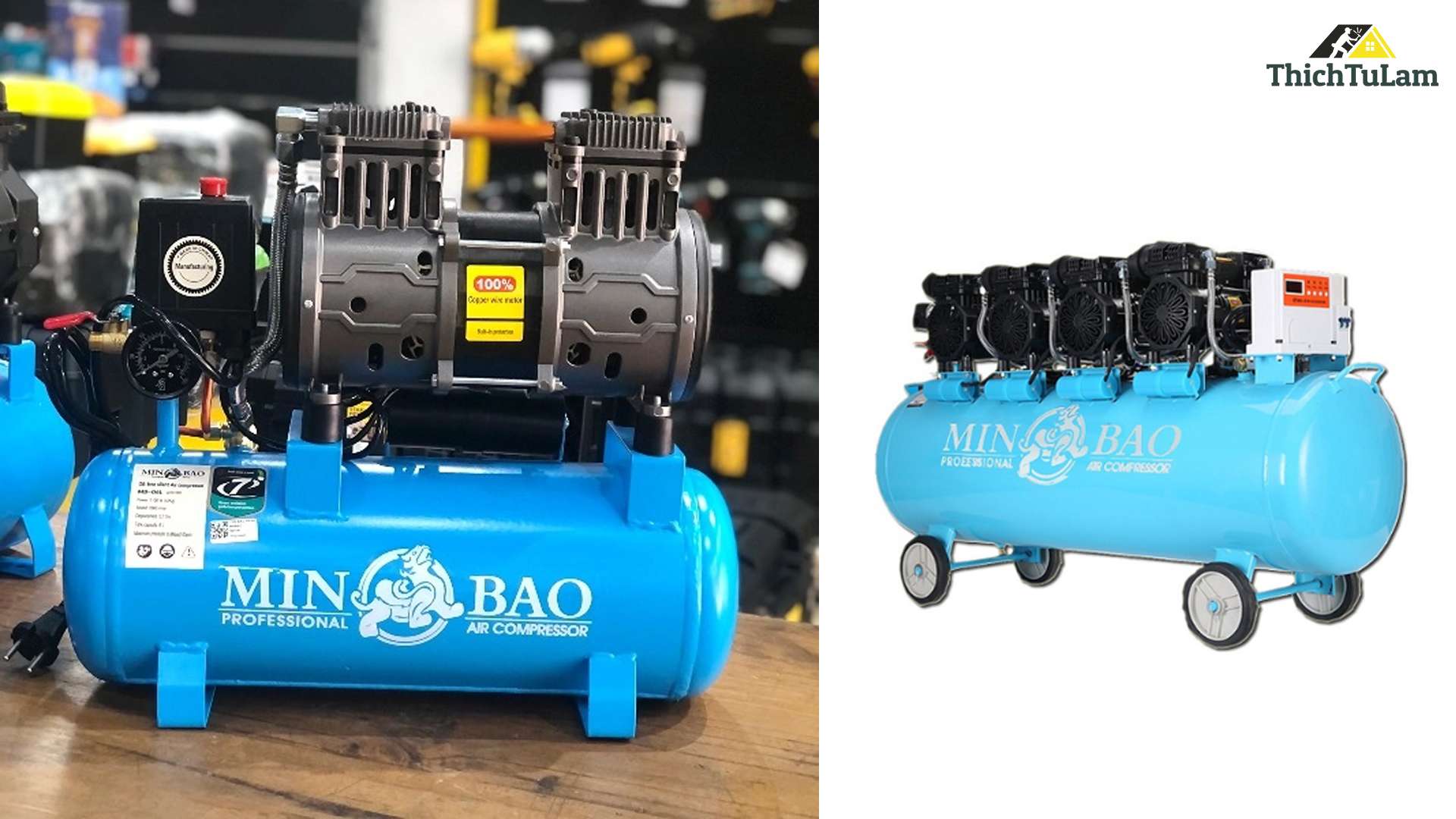 MÁY NÉN KHÍ KHÔNG DẦU 150L MINBAO MB1490-4