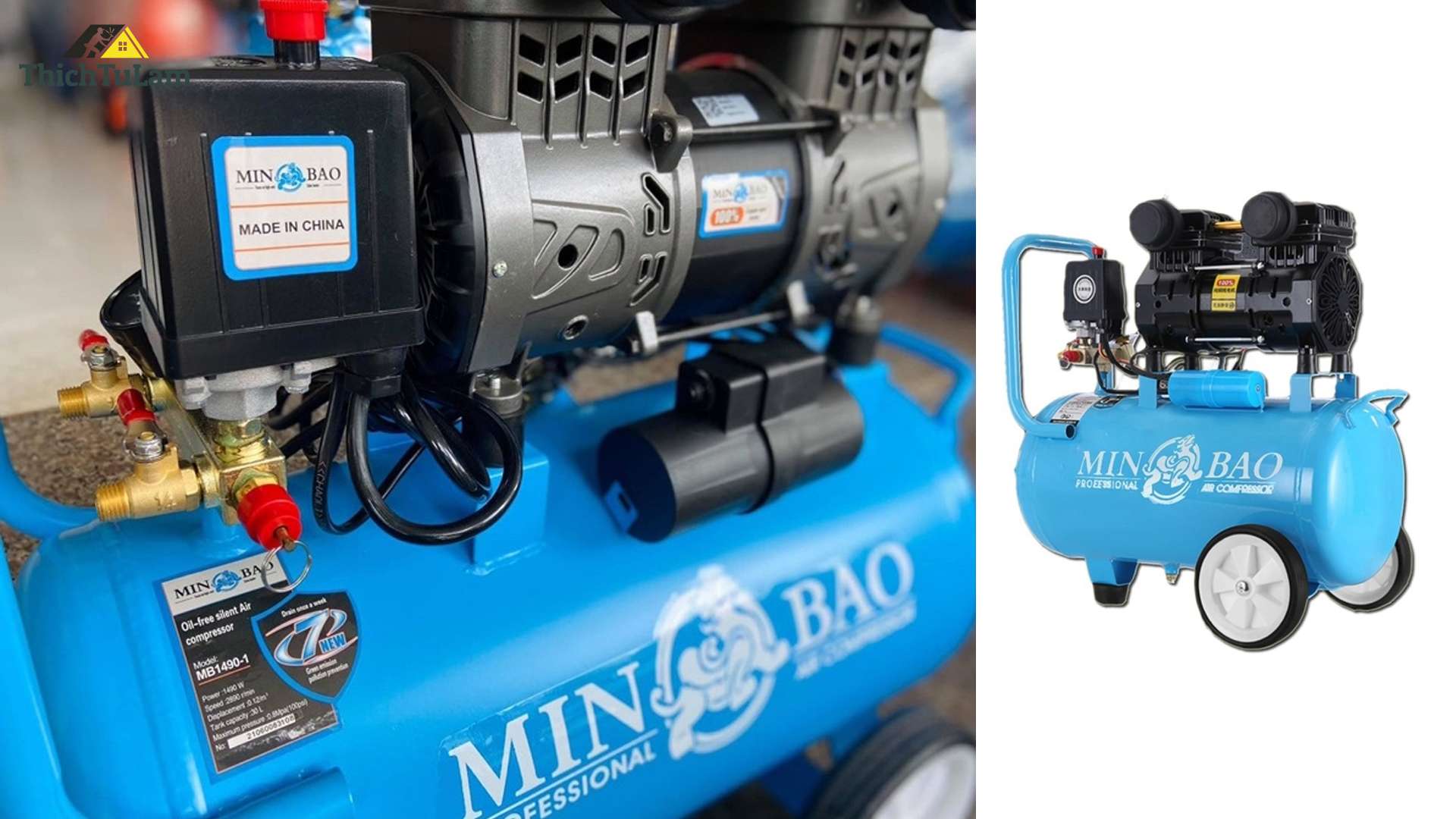 MÁY NÉN KHÍ KHÔNG DẦU 30L MINBAO MB1490-1