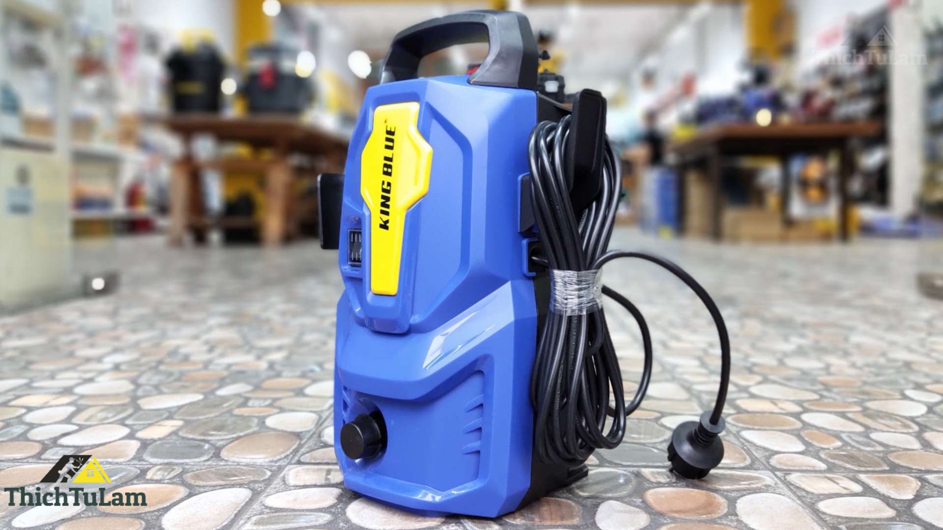 Máy rửa xe 1200w 90bar động cơ chổi than Kingblue KBA-U1200