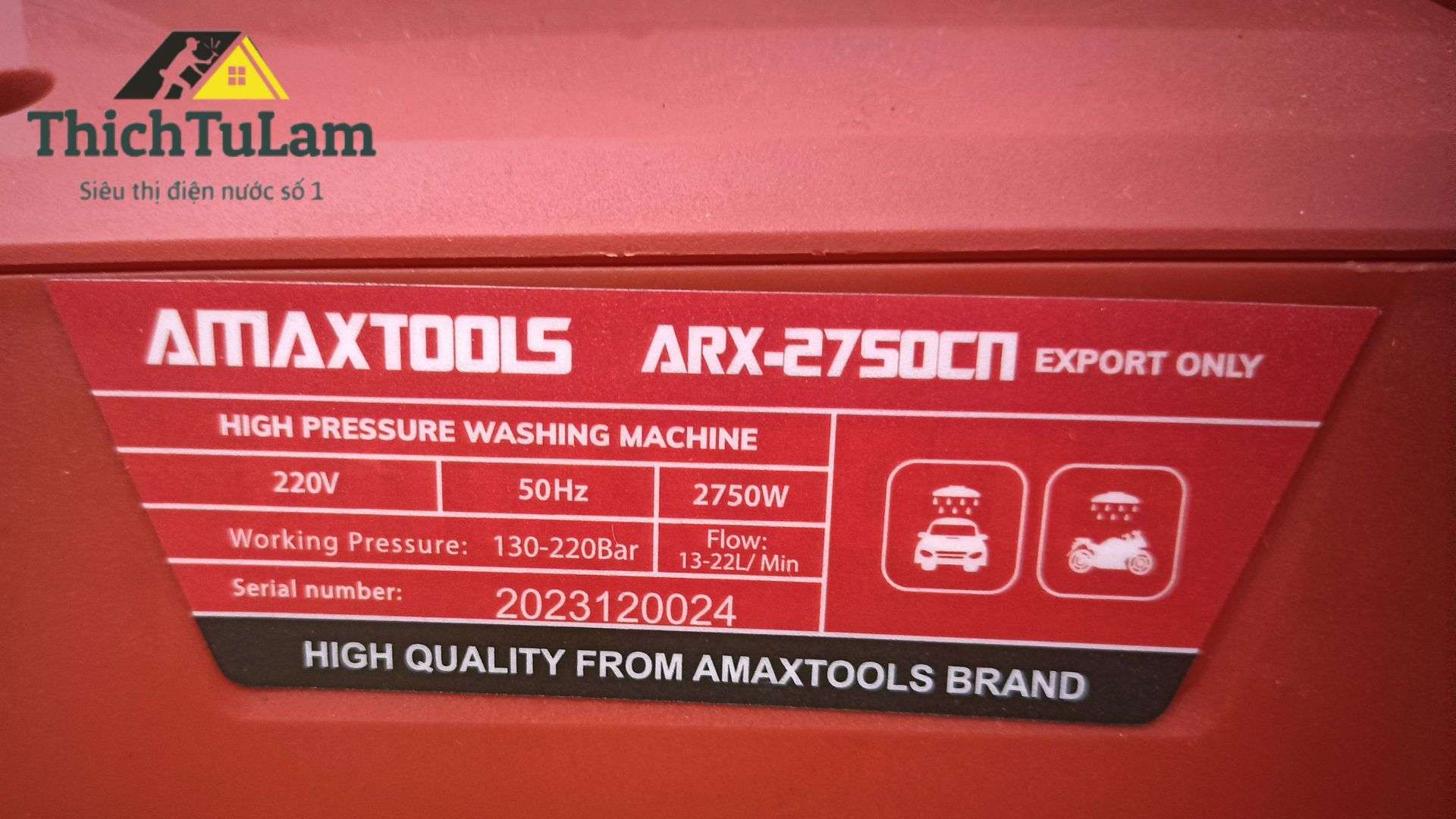 Thông số kỹ thuật Máy rửa xe công nghiệp 2750kW Amaxtools ARX2750CN