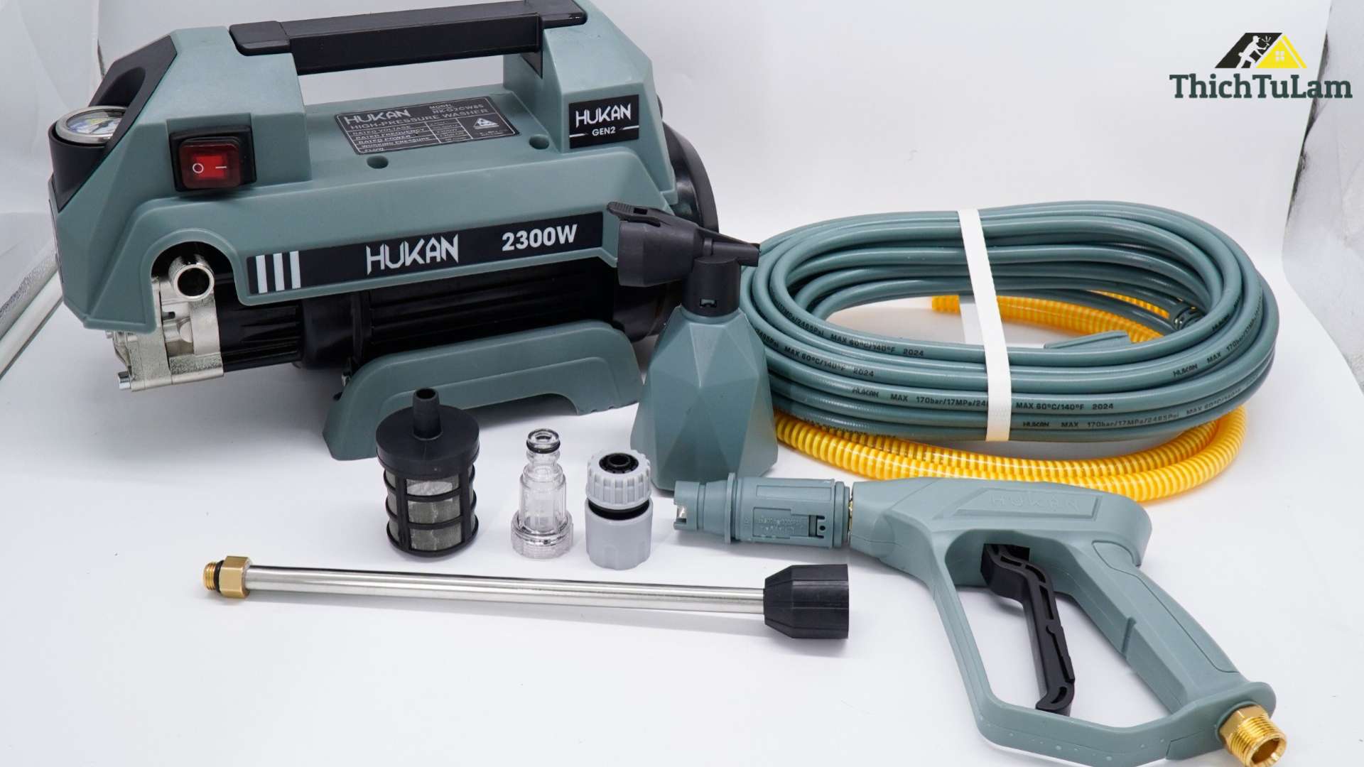 Máy rửa xe áp lực cao 2300W Hukan HK-G2CW85 chống giật