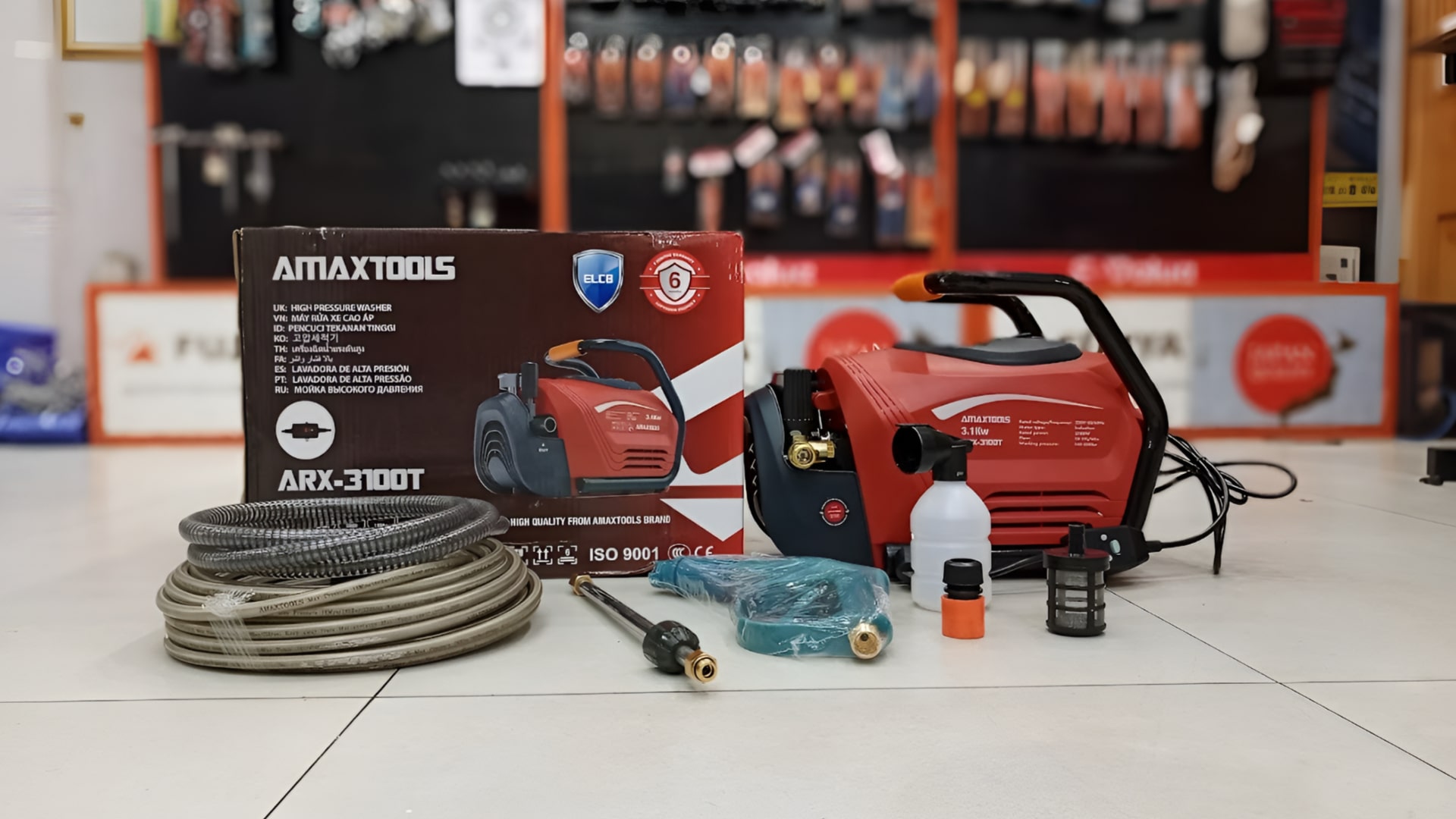 Máy rửa xe cao áp 3100W 190bar Amaxtools ARX3100T
