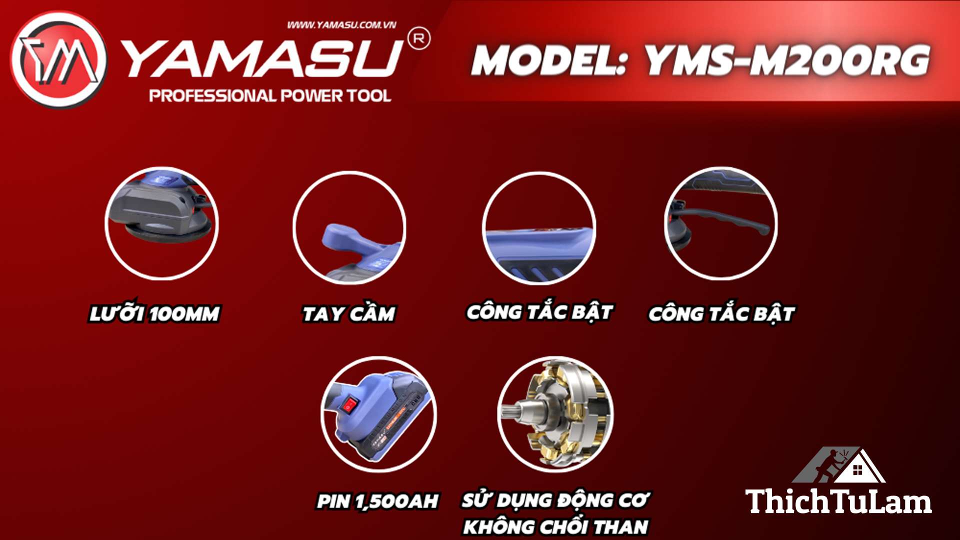 Máy Rung Lát Gạch Yamasu M200RG