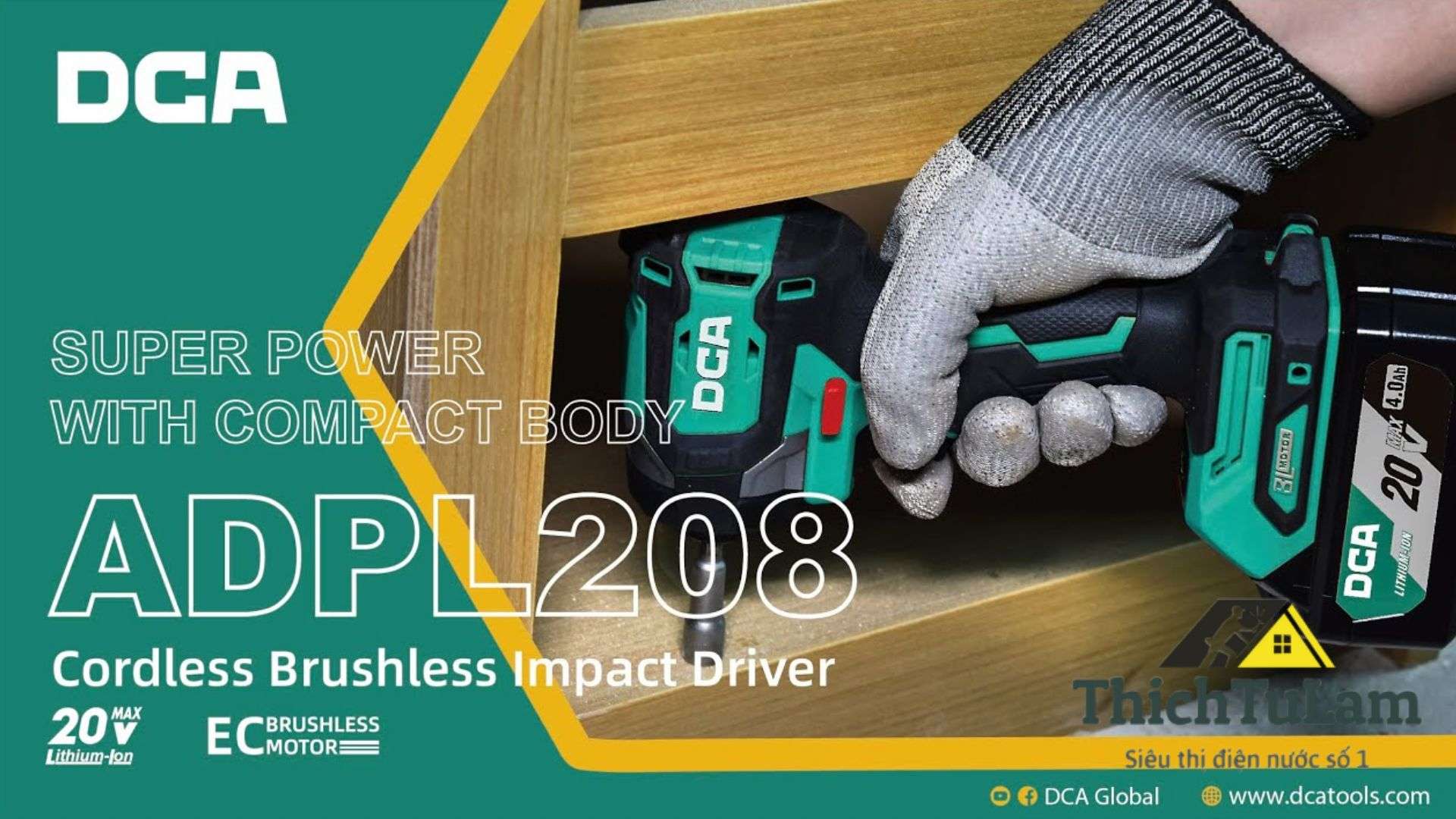 Máy vặn vít dùng pin DCA ADPL208