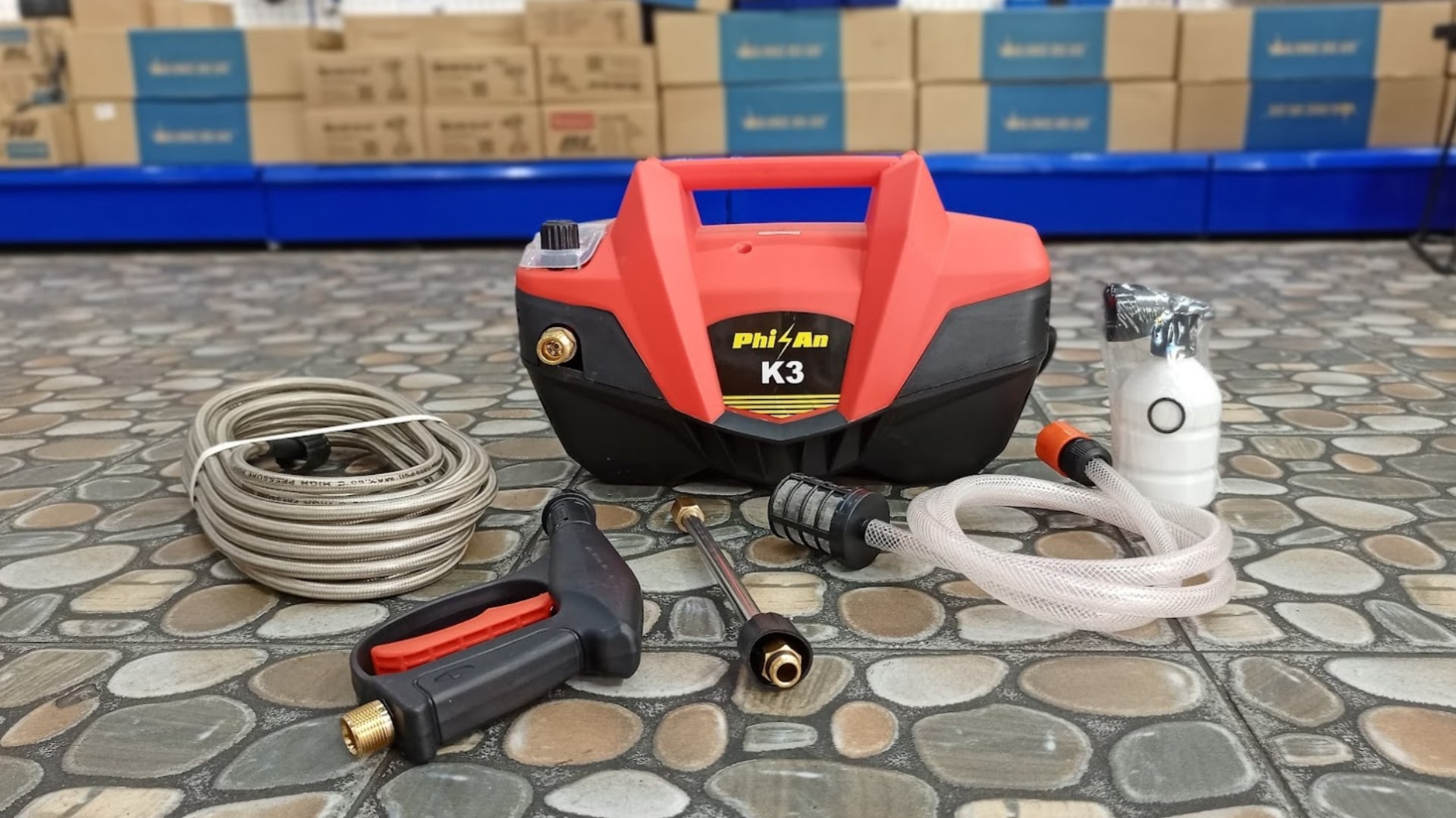 Máy xịt rửa xe 3300W điều chỉnh áp Phi An K3