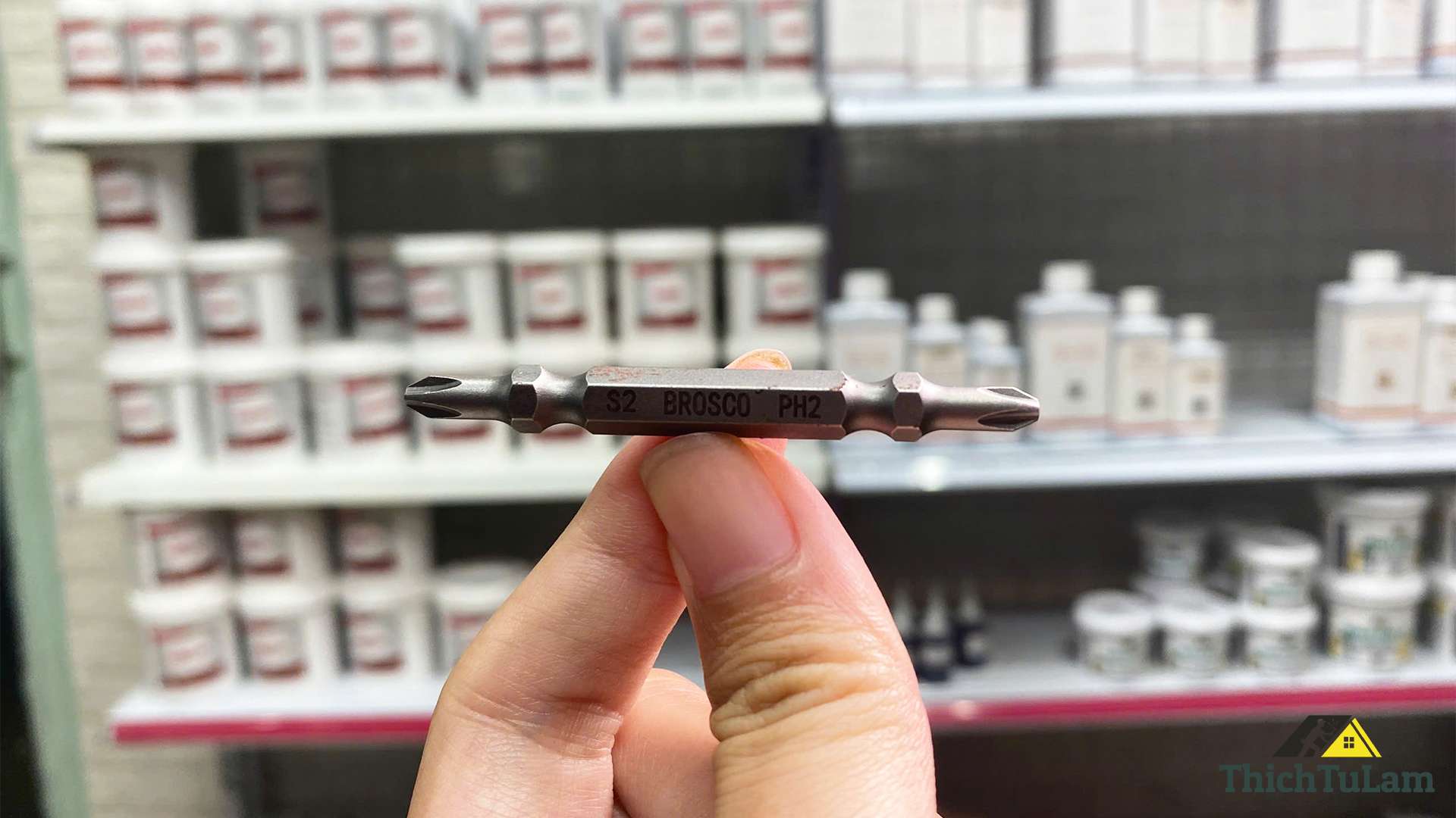 Mũi vít bake 2 đầu (4.5mm) bằng thép S2 PH2PH2x65mm Brosco BR2PH2C45065