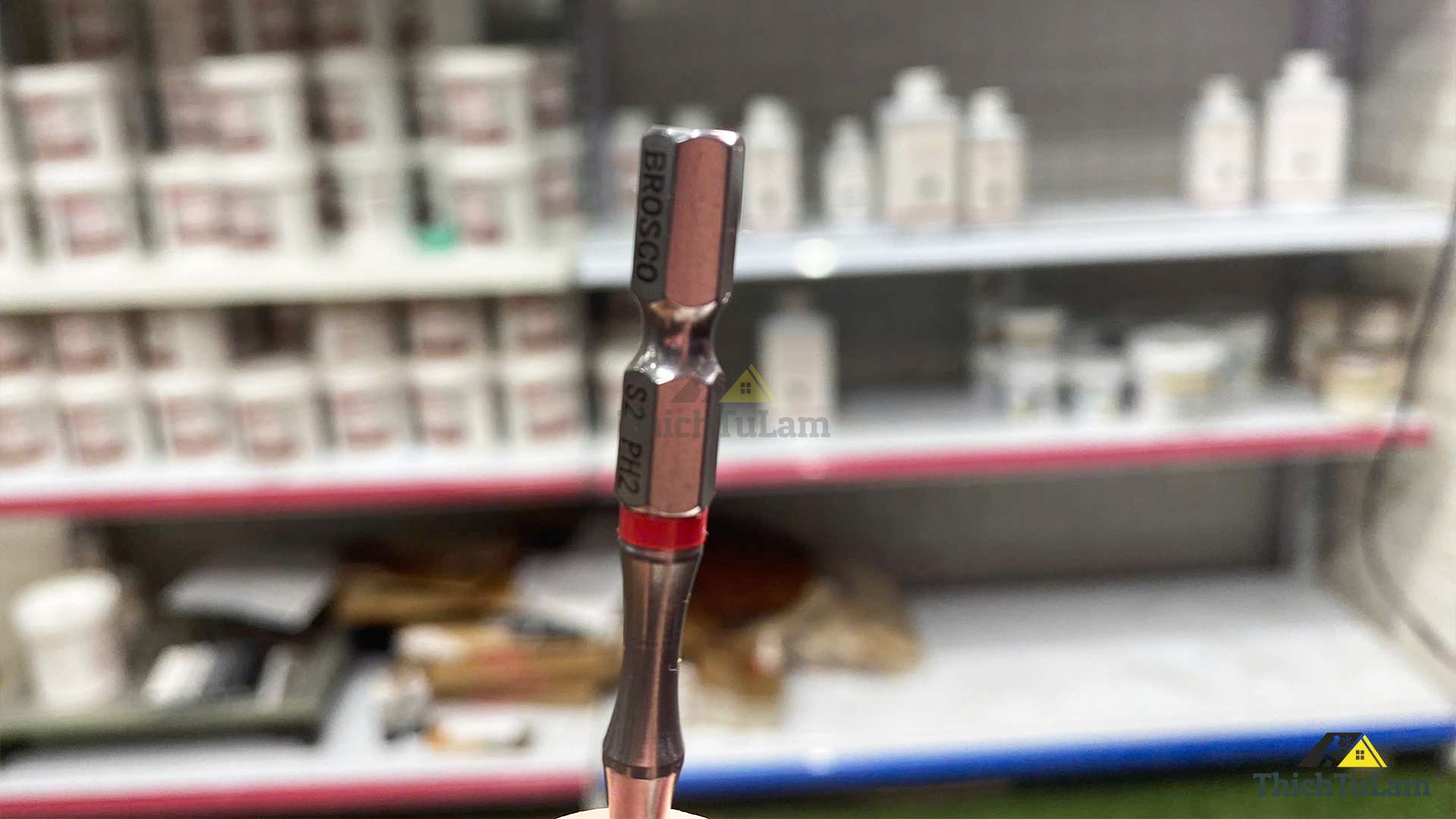 Mũi vít bake PH2 x 65mm bằng thép S2 (vỉ 10 cái) Brosco BRBPH2DT065