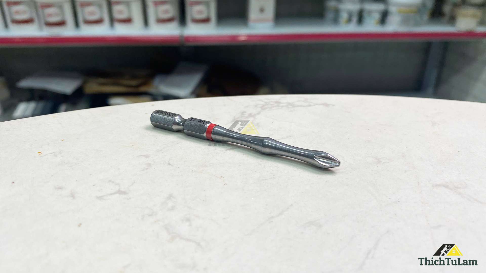 Mũi vít bake PH2 x 75mm bằng thép S2 (vỉ 10 cái) Brosco BRBPH2DT075