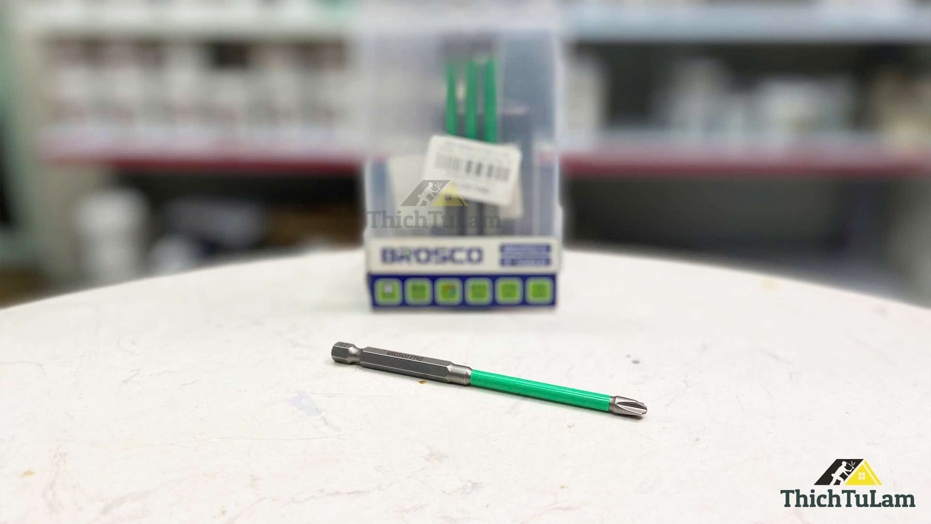 Mũi vít vặn ốc CB FPH2 x 110mm bằng thép S2 (vỉ 10 cái) Brosco BRE55FPH2110