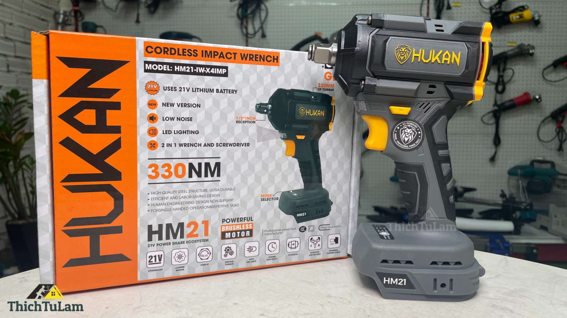 Thân máy bắn bu lông pin 21V 230Nm Hukan HM21-IW-X4IMP-T