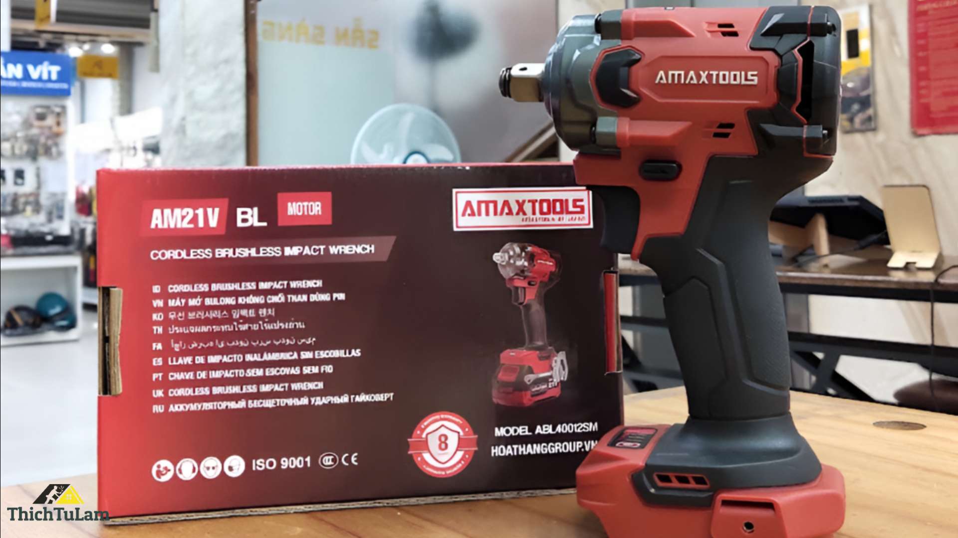 Thân máy bắn bu lông pin 400Nm M21 (đỏ) Amaxtools ABL40012SM