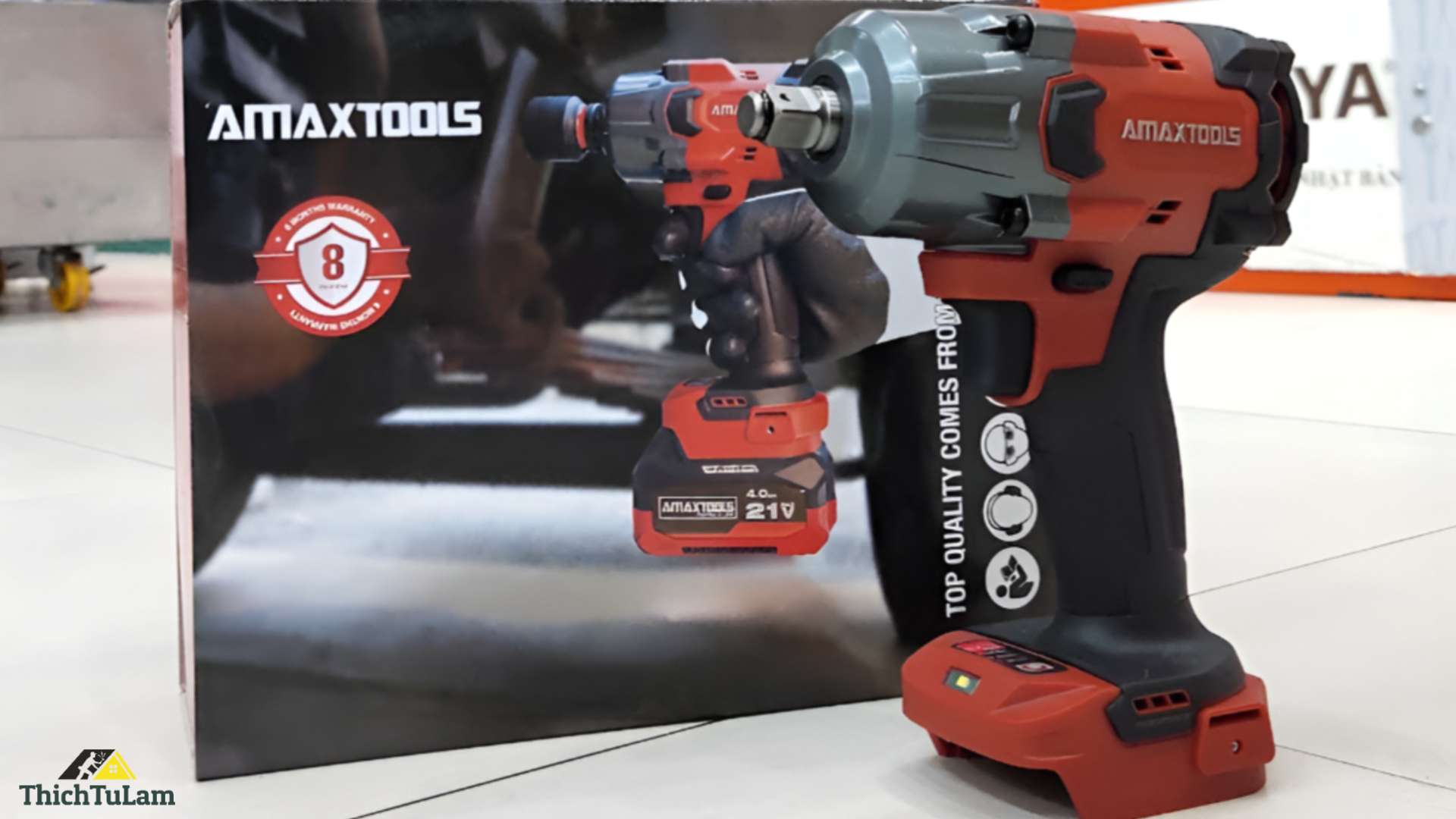 Thân máy bắn bu lông pin 850Nm M21 (đỏ) Amaxtools ABL85012SM