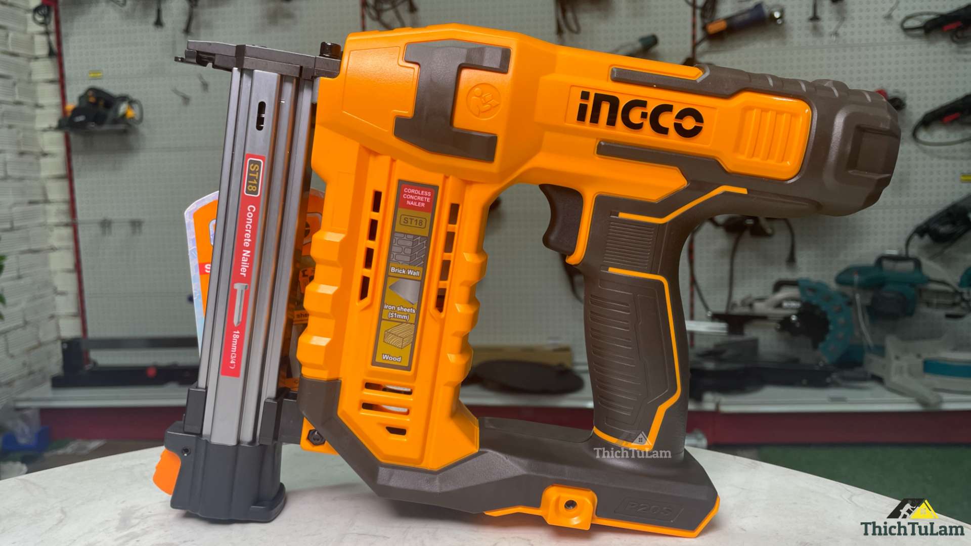 Thân máy bắn đinh thẳng dùng pin 20V-18mm Ingco CSTLI3805