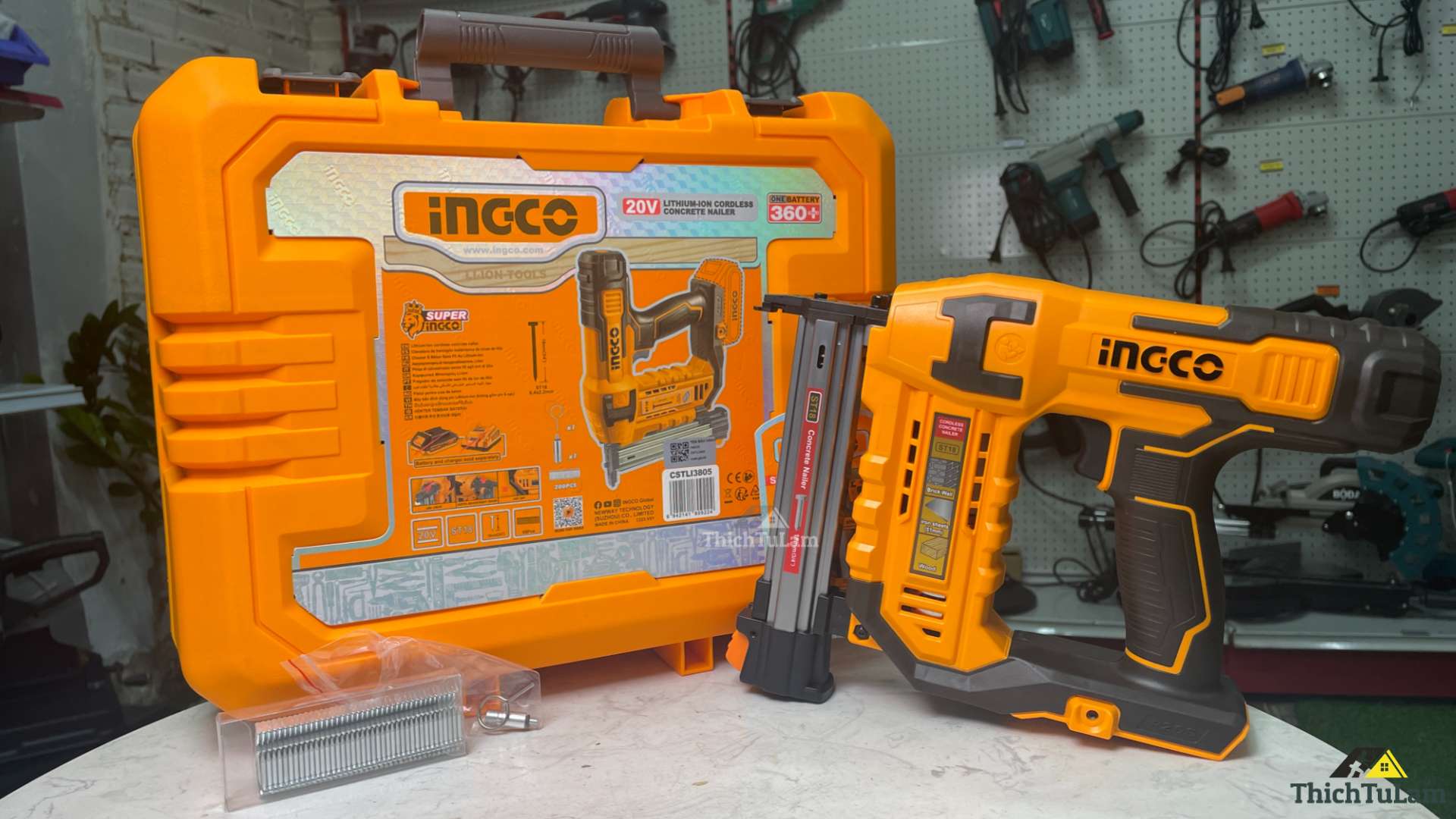 Thân máy bắn đinh thẳng dùng pin 20V-18mm Ingco CSTLI3805