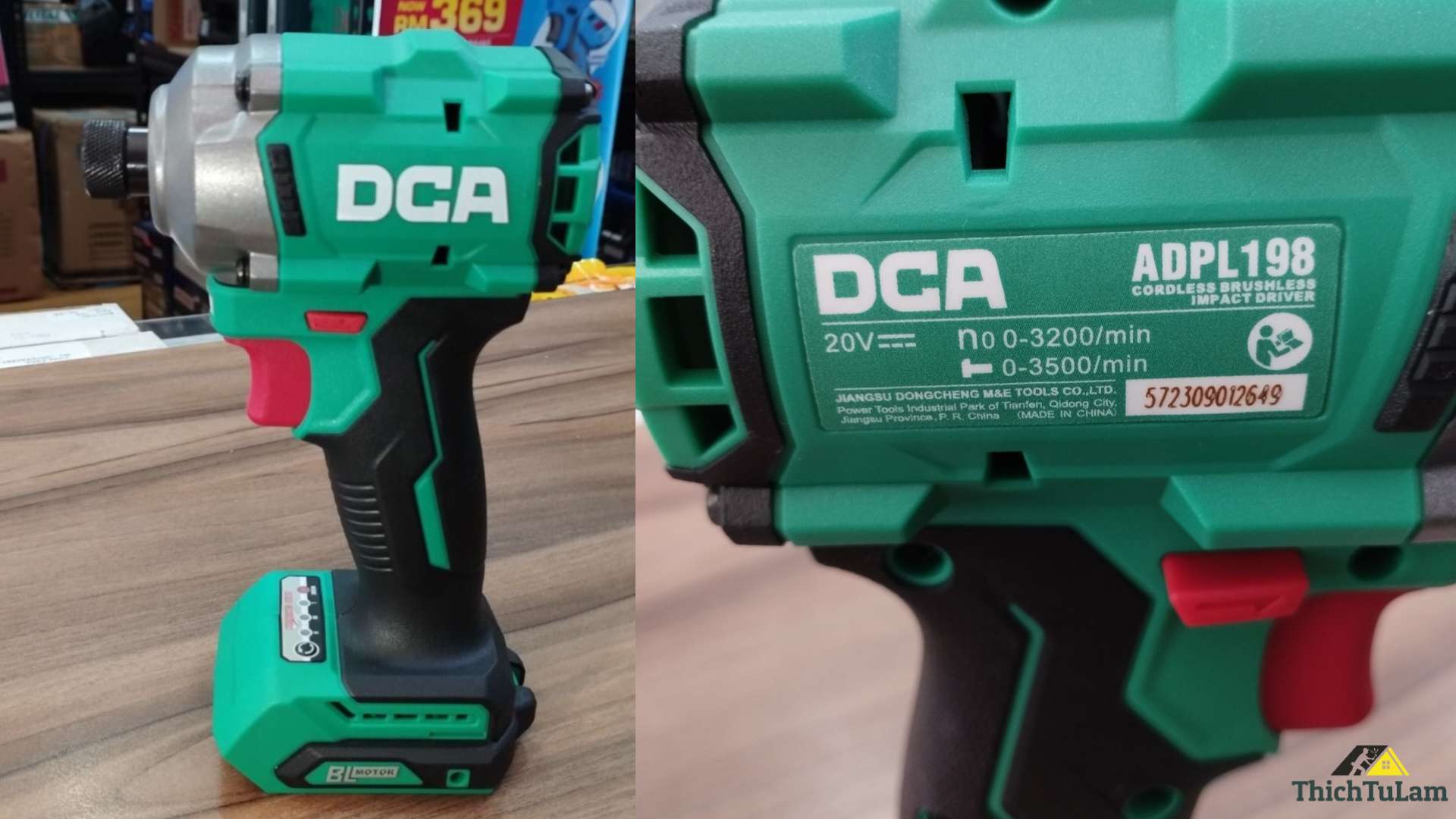 Thân máy bắt vít không chổi than dùng pin DCA ADPL198Z