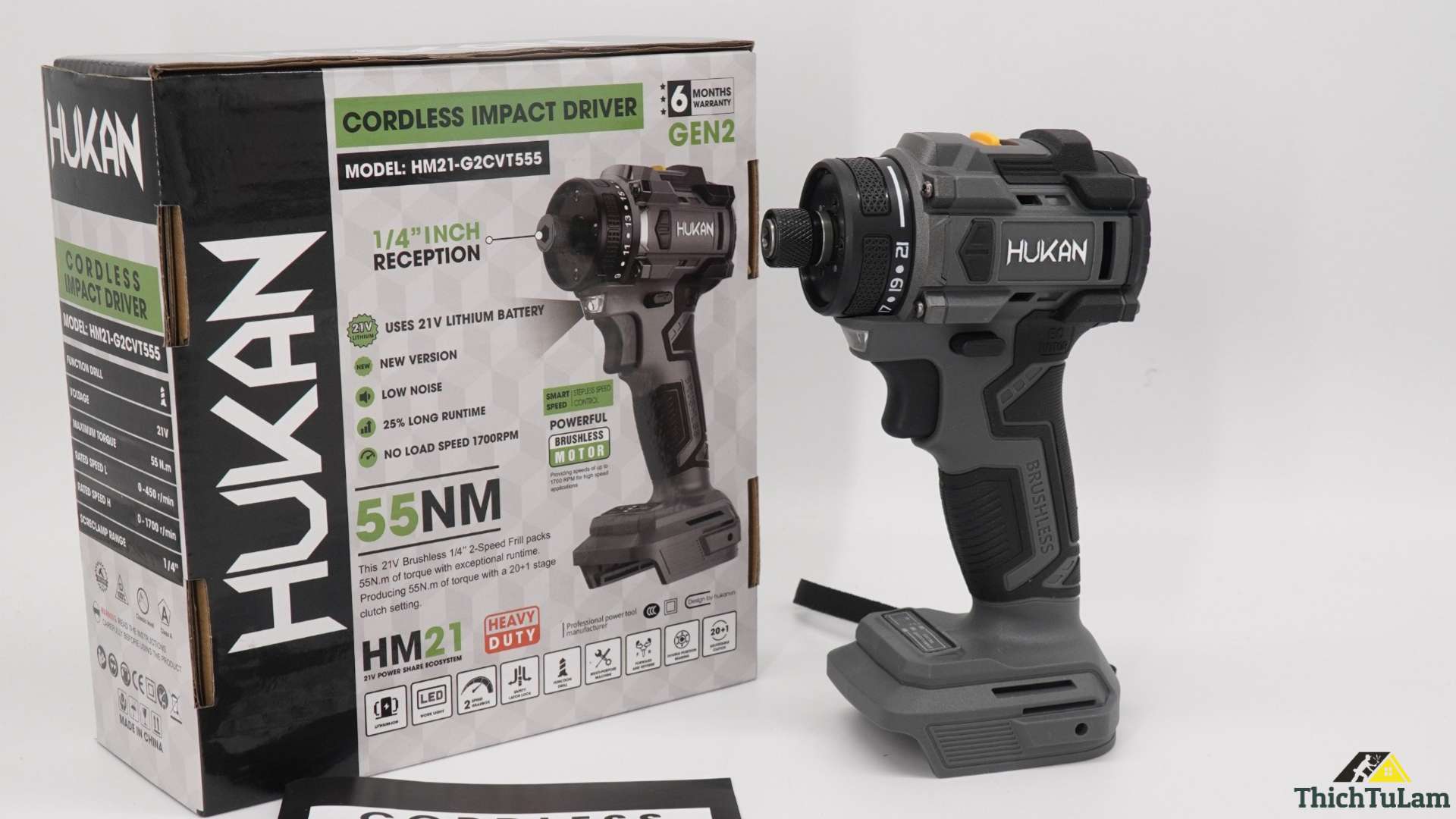 Thân máy bắn vít trượt 21V Hukan HM21-G2CVT555