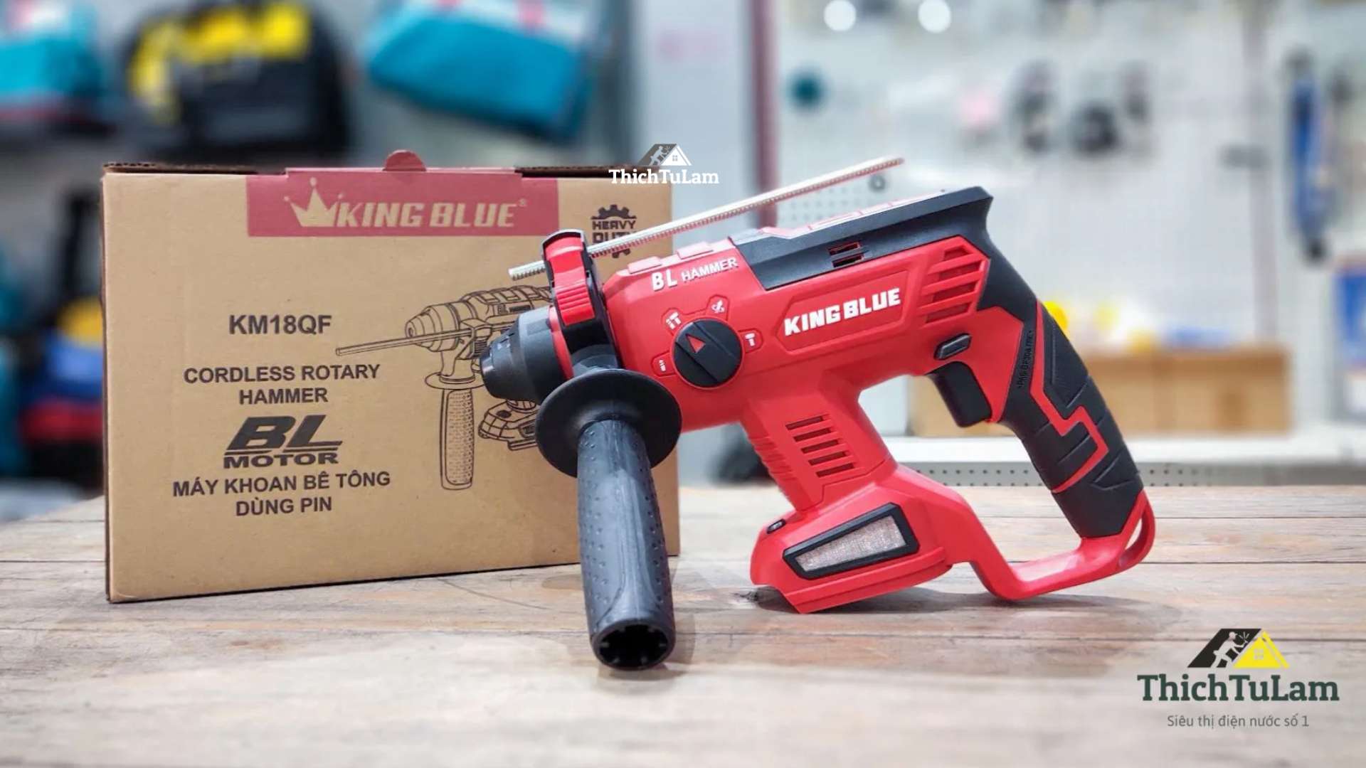 Thân máy khoan bê tông pin 18V Kingblue KM18QF (Chân pin Makita)