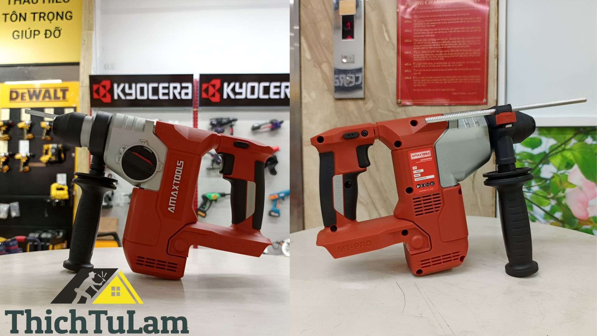 Thân máy khoan đục bê tông pin M21 (đỏ) Amaxtools A3CN28SM.R