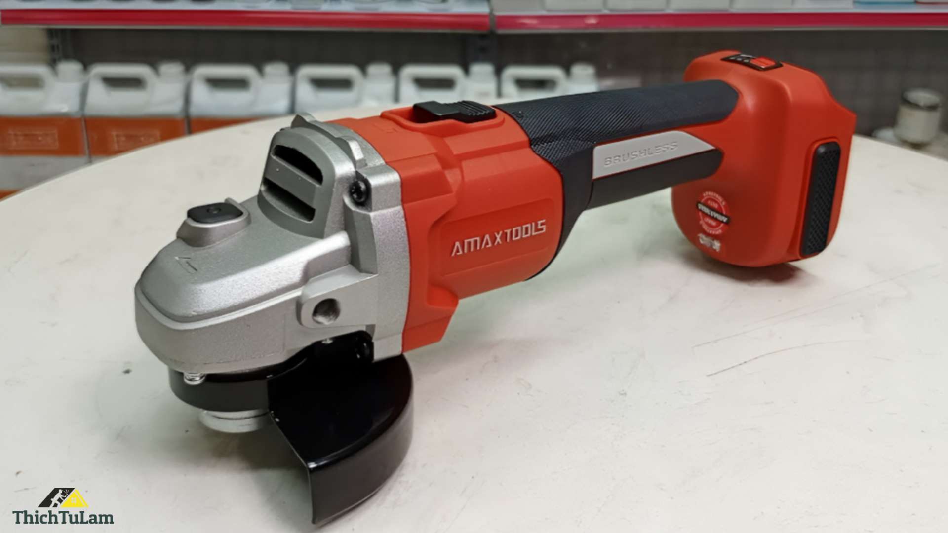 Thân máy mài góc pin M21 đĩa 100mm công tắc trượt Amaxtools AM100SM