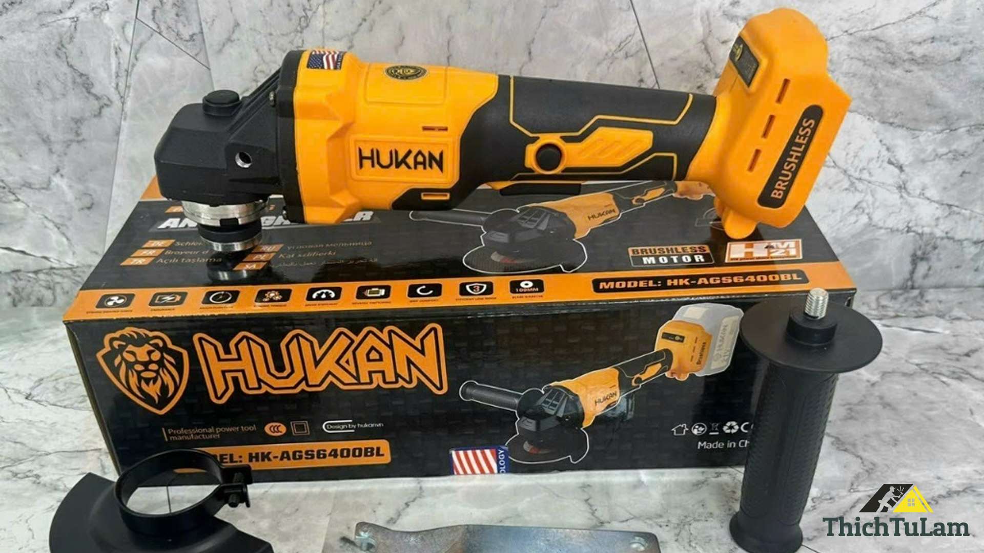 Thân máy mài góc pin 21v Hukan HM21-AG6900BL-T