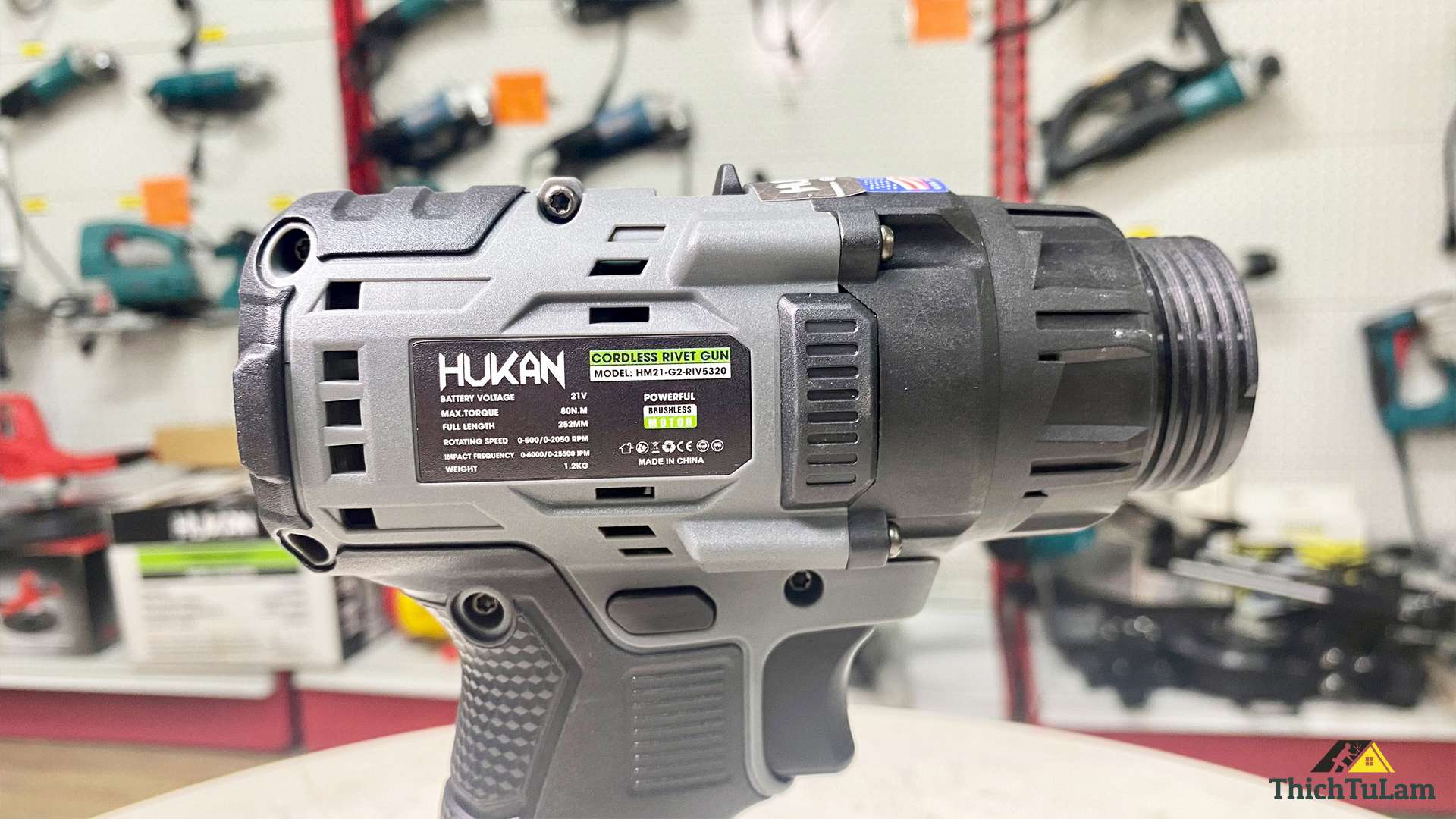 Thân máy rút đinh tán rive và ECU pin M21VGen 2 Hukan HM21-G2-RIV5320-T