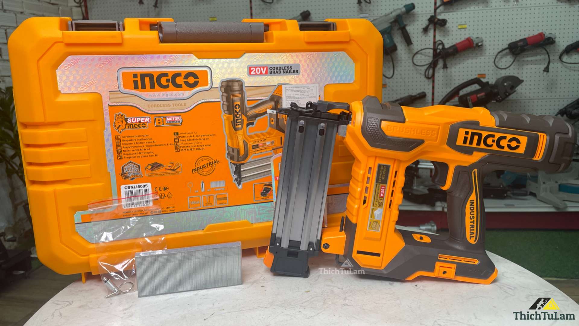 Thân súng bắn đinh thẳng dùng pin 20V-50mm Ingco CBNLI5005