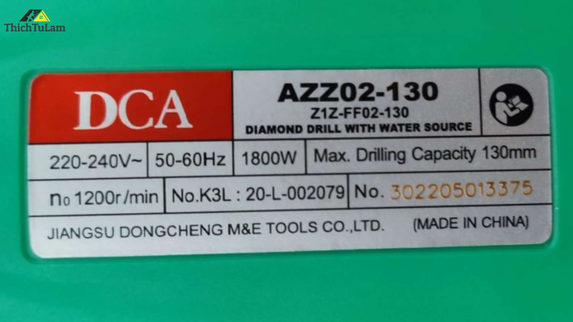 Thông số kỹ thuật Máy Khoan Rút Lõi DCA AZZ02-130