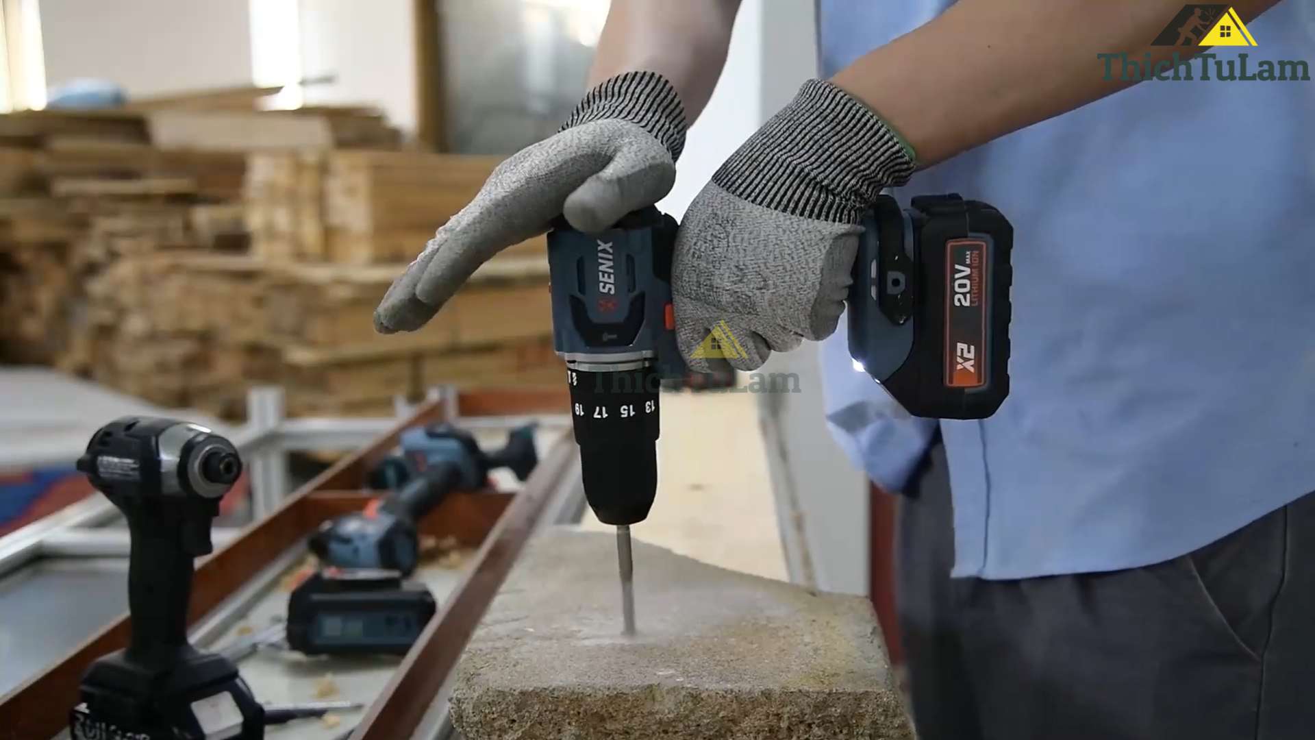 Thử nghiệm máy khoan pin Senix PDHX2-M2-EU