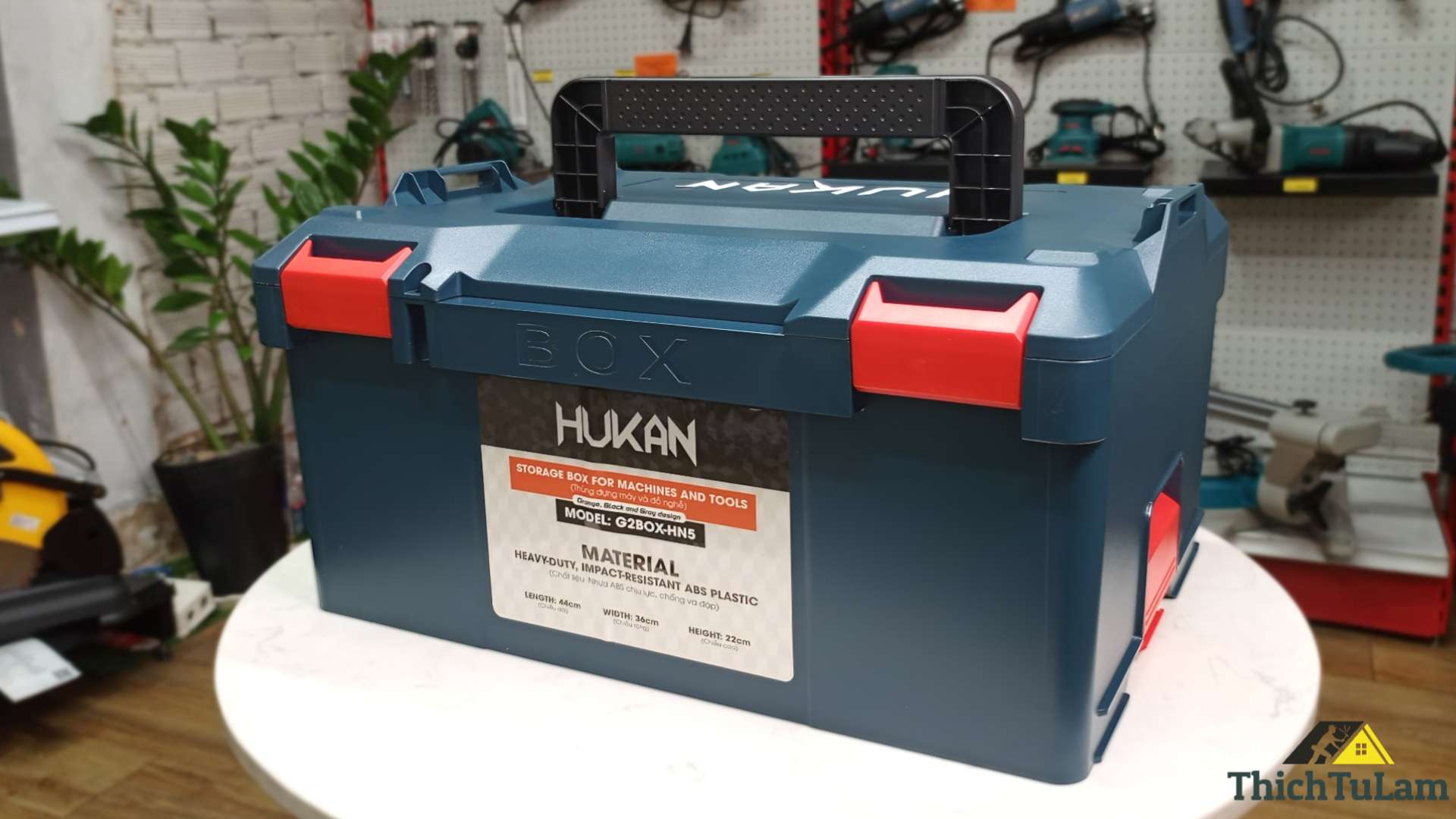 Thùng hộp đồ nghề đựng máy Hukan G2BOX-HN5-XANH