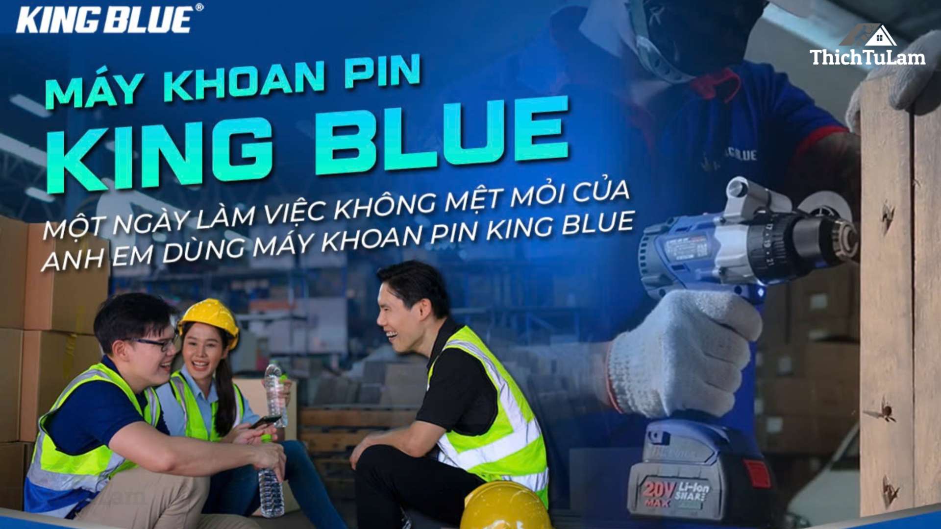 Máy khoan pin Kingblue