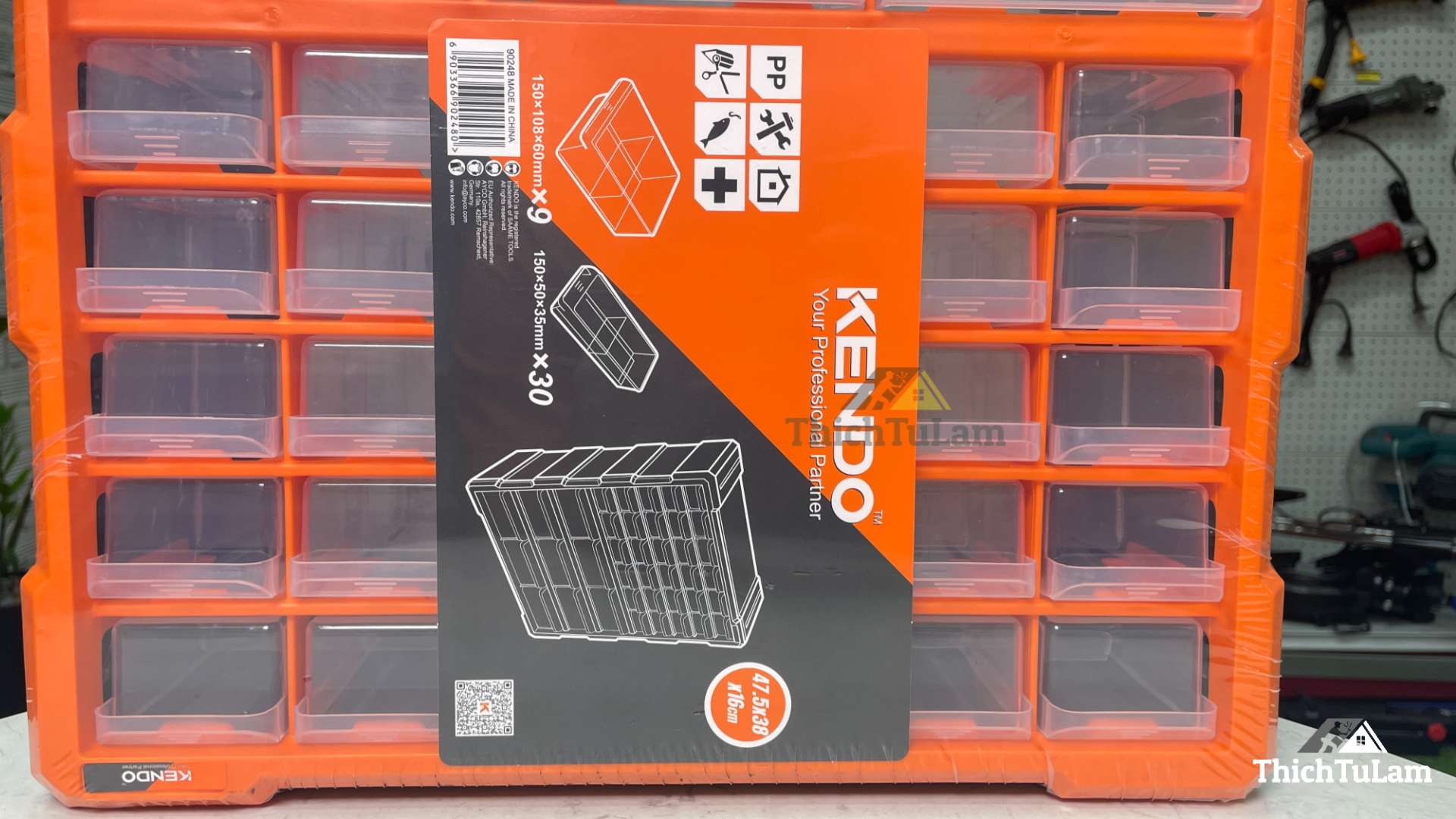 Tủ nhựa đựng linh kiện 39 ngăn 47.5x38x16cm Kendo 90248