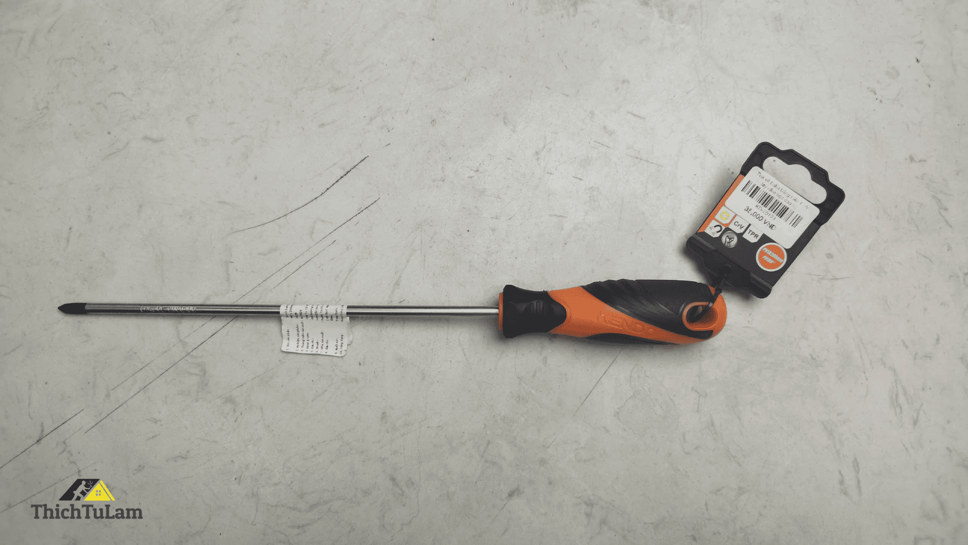 Tua vít bake bằng thép Cr-V tay cầm bọc cao su PH1x200mm Kendo 20128