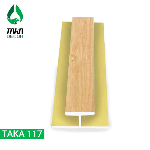 Nẹp trung gian pvc vân gỗ keo mã Taka 117
