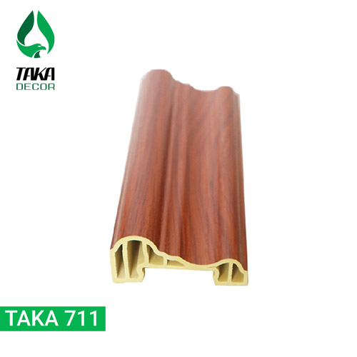 Phào khung trành pvc 6cm vân gỗ mã Taka 711