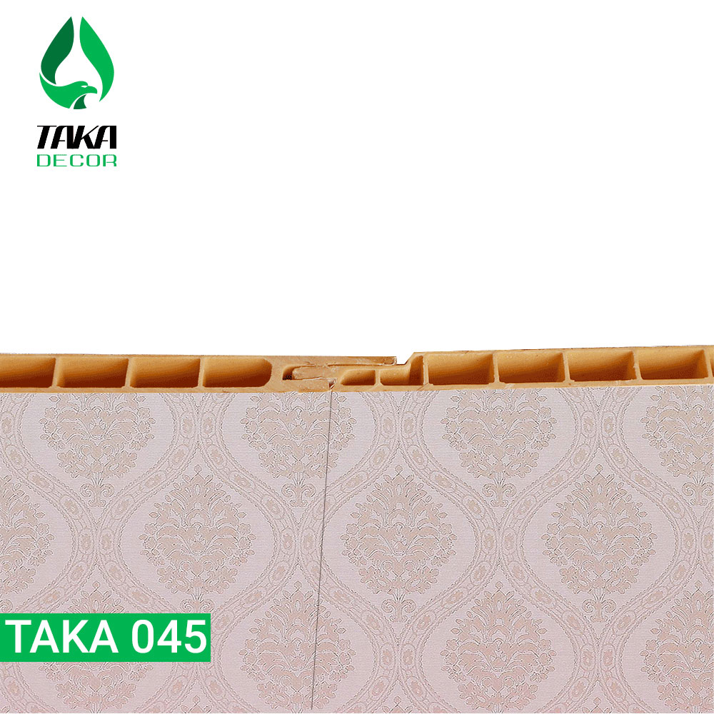 Tấm nhựa ốp tường pvc vân giấy vàng kim mã Taka 054 | Tấm nhựa ốp tường pvc vân giấy
