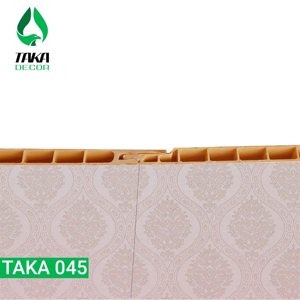 Tấm nhựa ốp tường pvc giả vân giấy vàng kim mã Taka 045