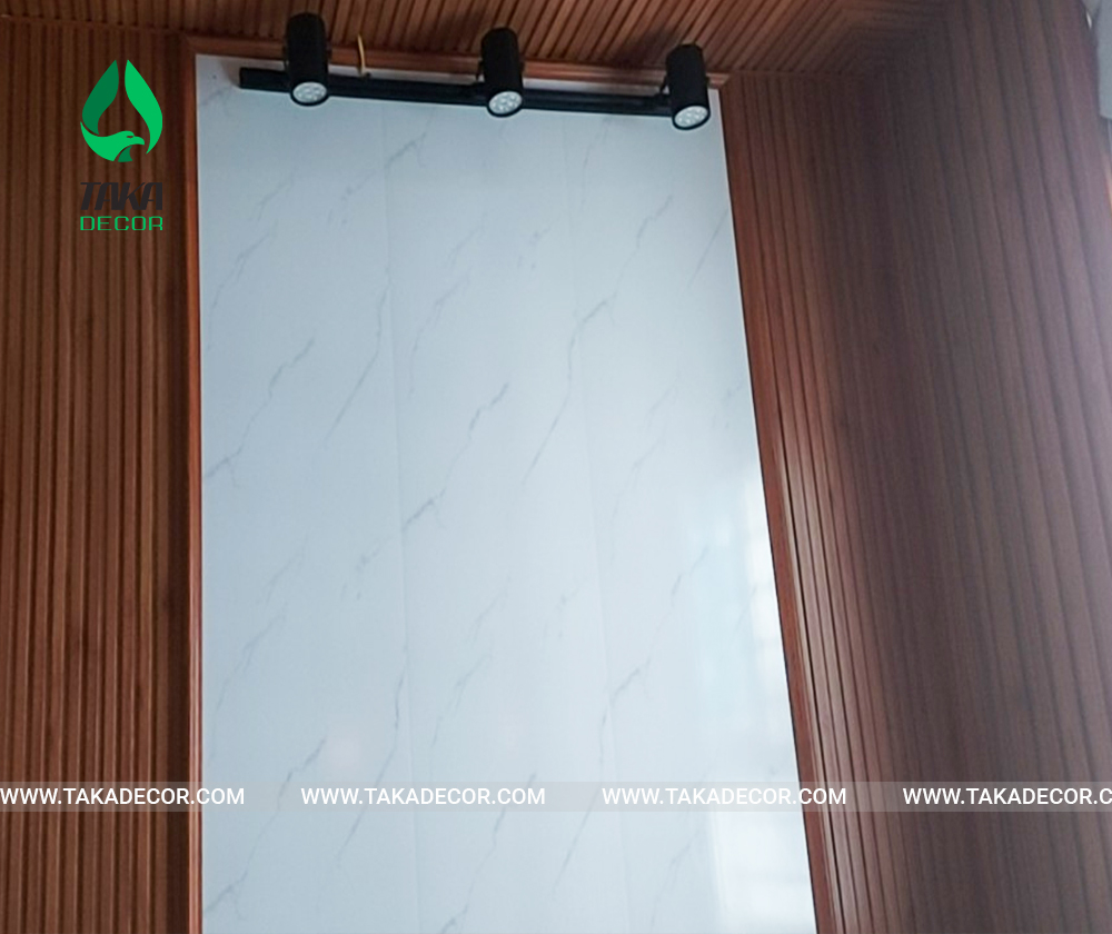 Công trình sử dụng tấm nhựa ốp tường pvc giả vân đá mã Taka 022