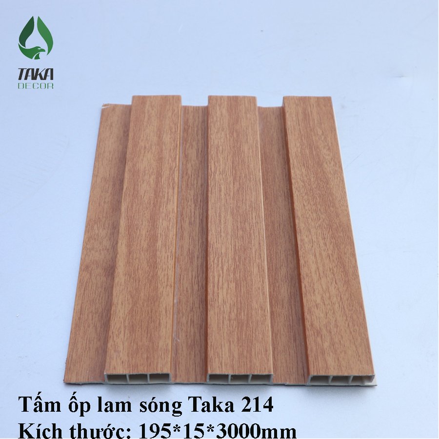 Tấm ốp lam sóng thấp pvc vân gỗ xoan TAKA 214