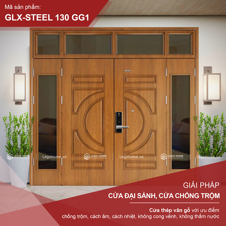 Cửa Thép Vân Gỗ Đại Sảnh